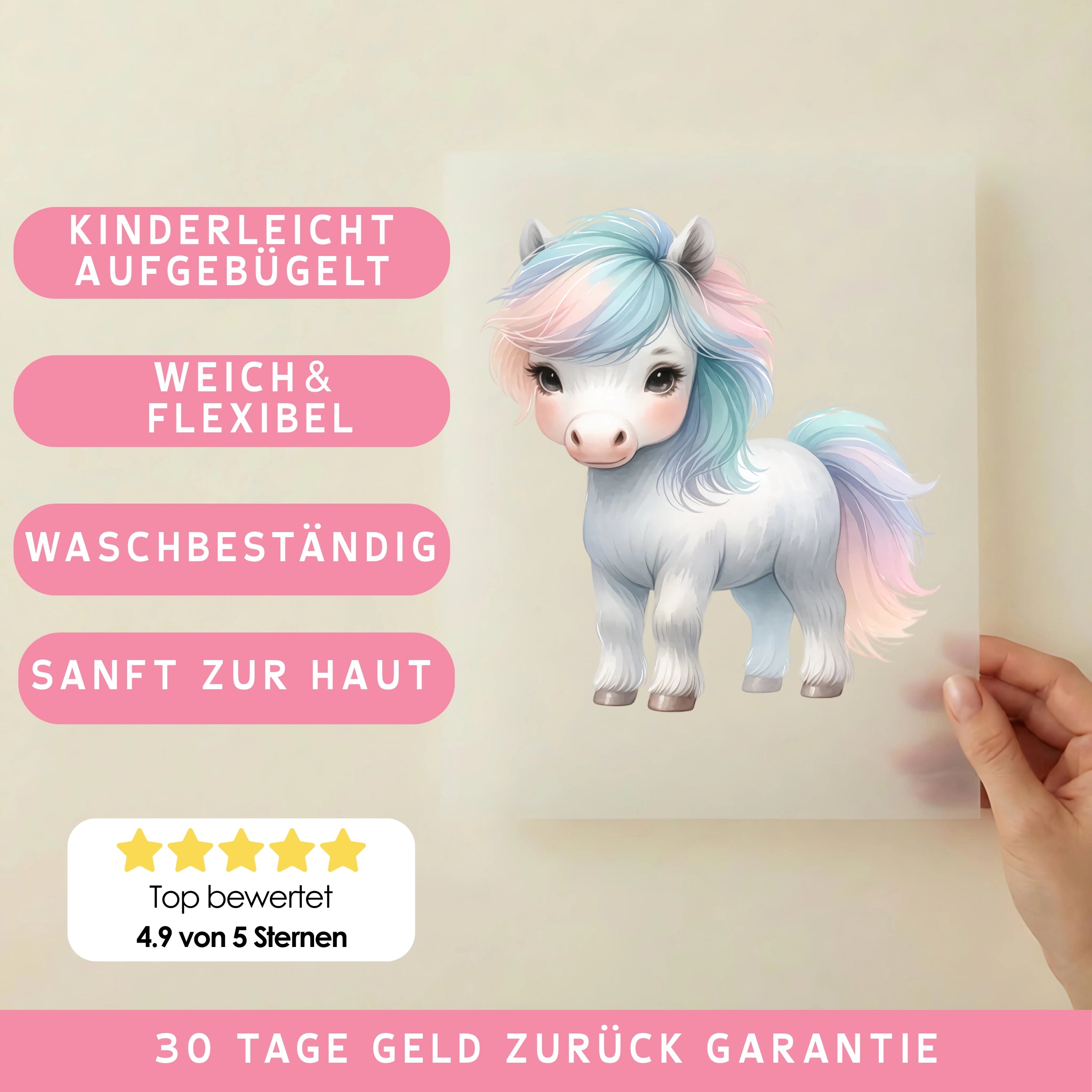 Bügelbild Magisches Pony in Pastell