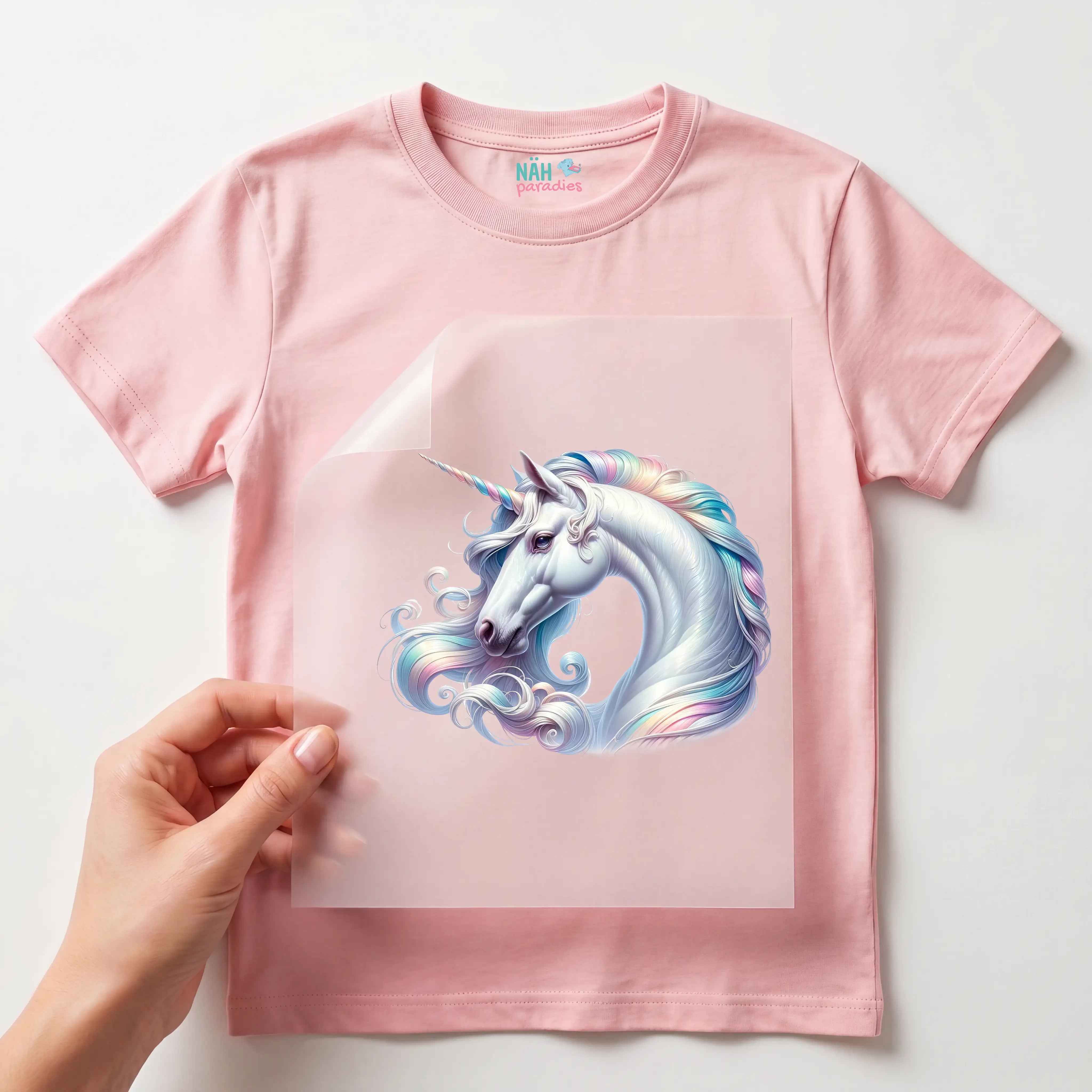 Bügelbild Weißes Regenbogen Einhorn