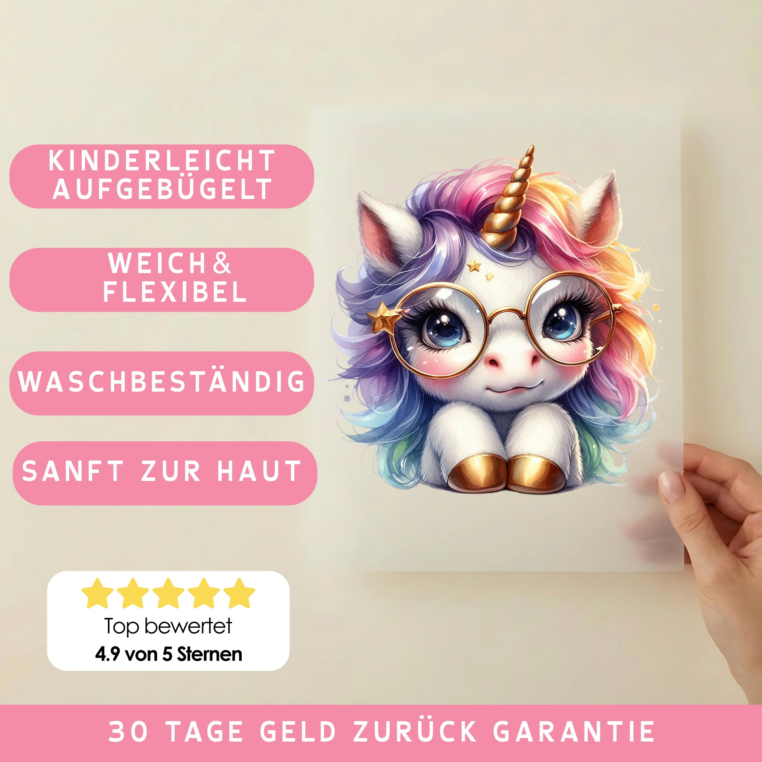Bügelbild Einhorn Fibi