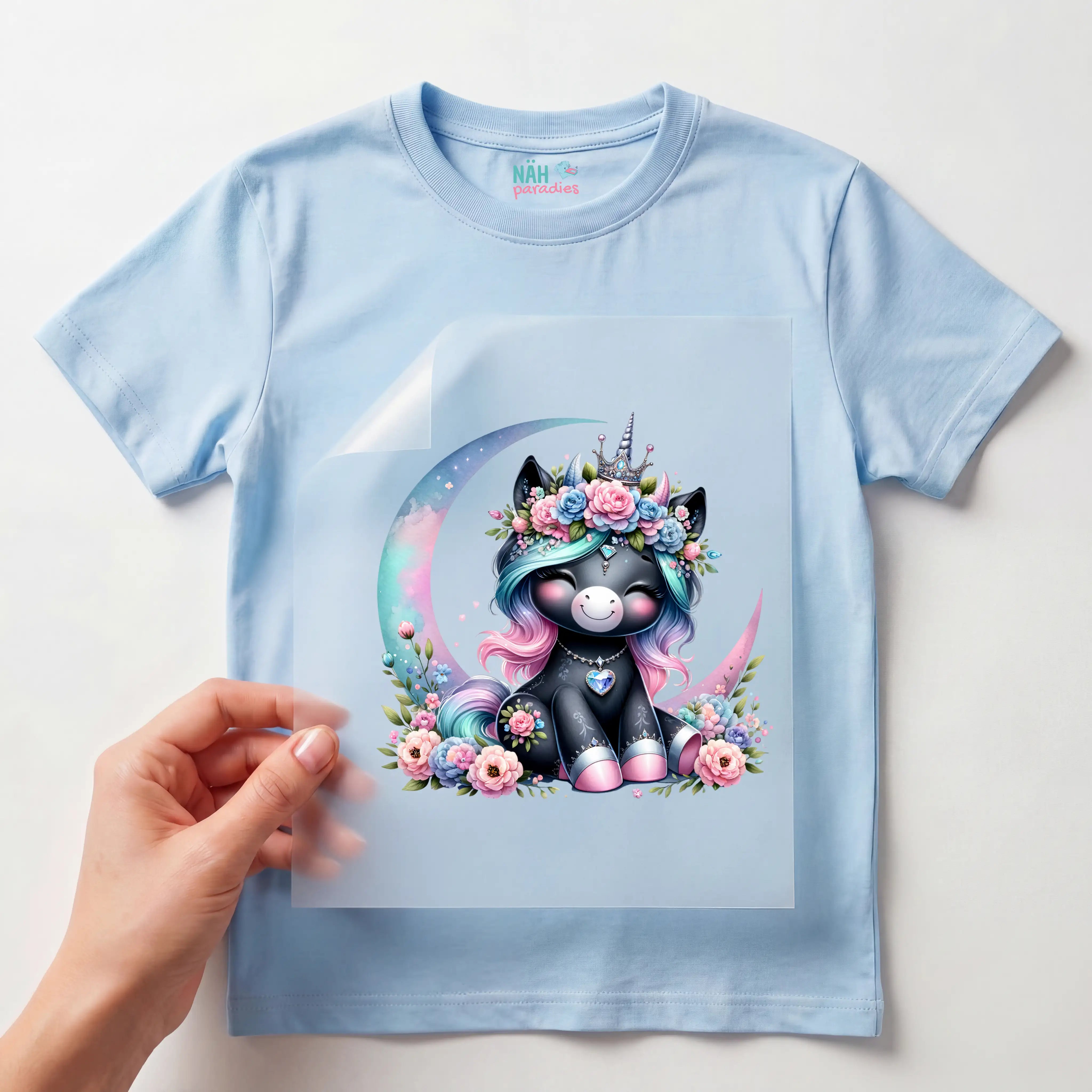 Bügelbild Einhorn Mondglanz