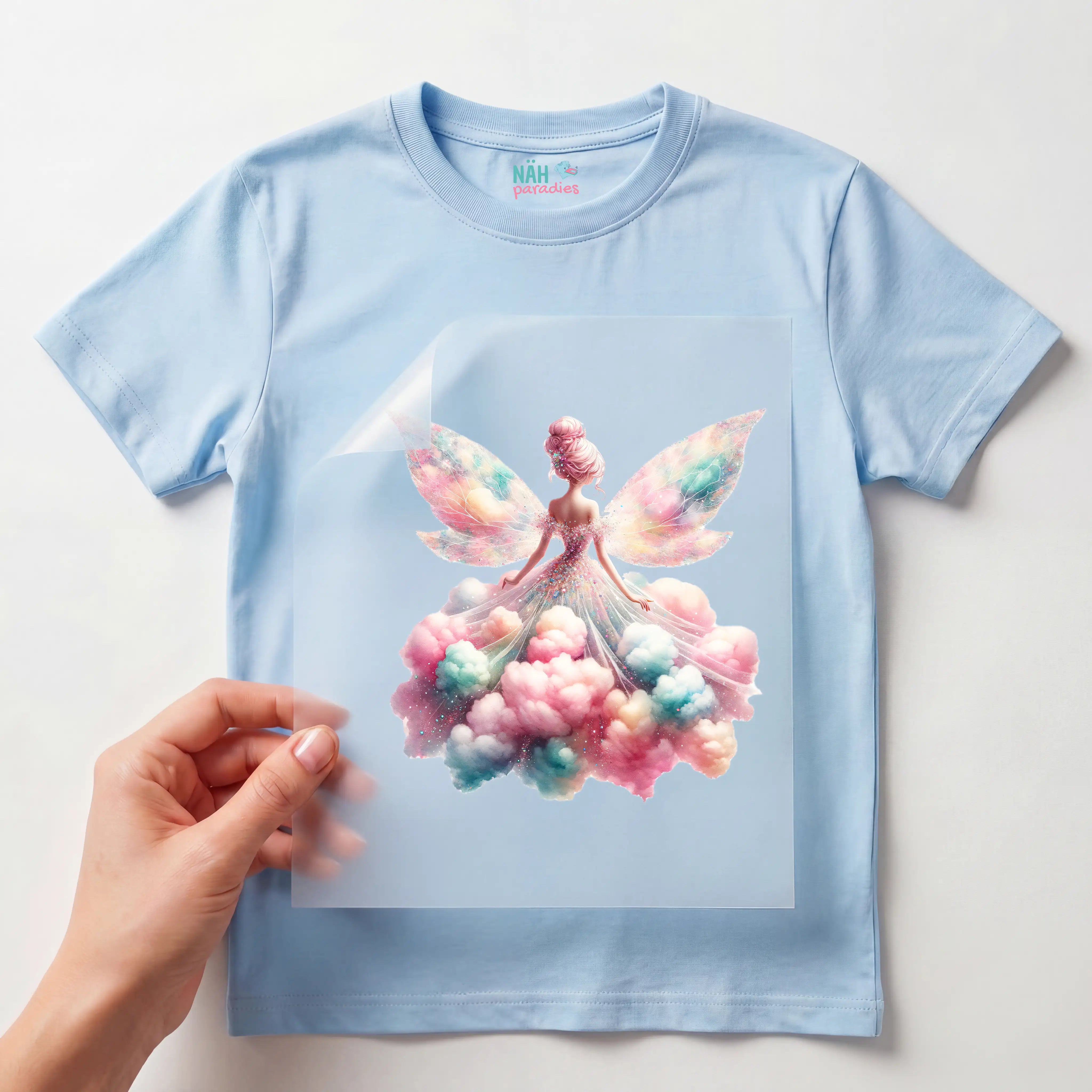 Bügelbild Zuckerwatten Fee Flauschfunkeln