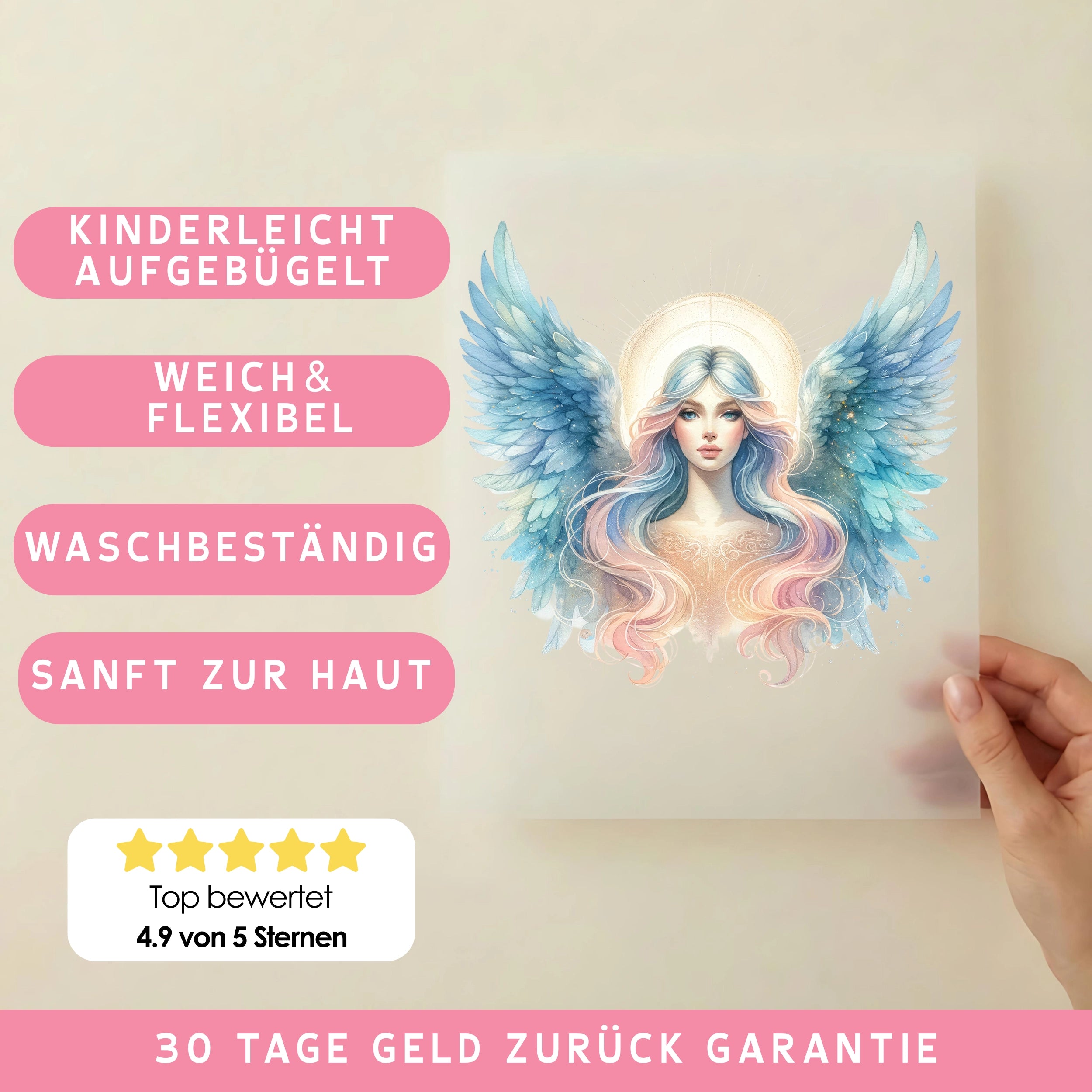 Bügelbild Strahlenengel