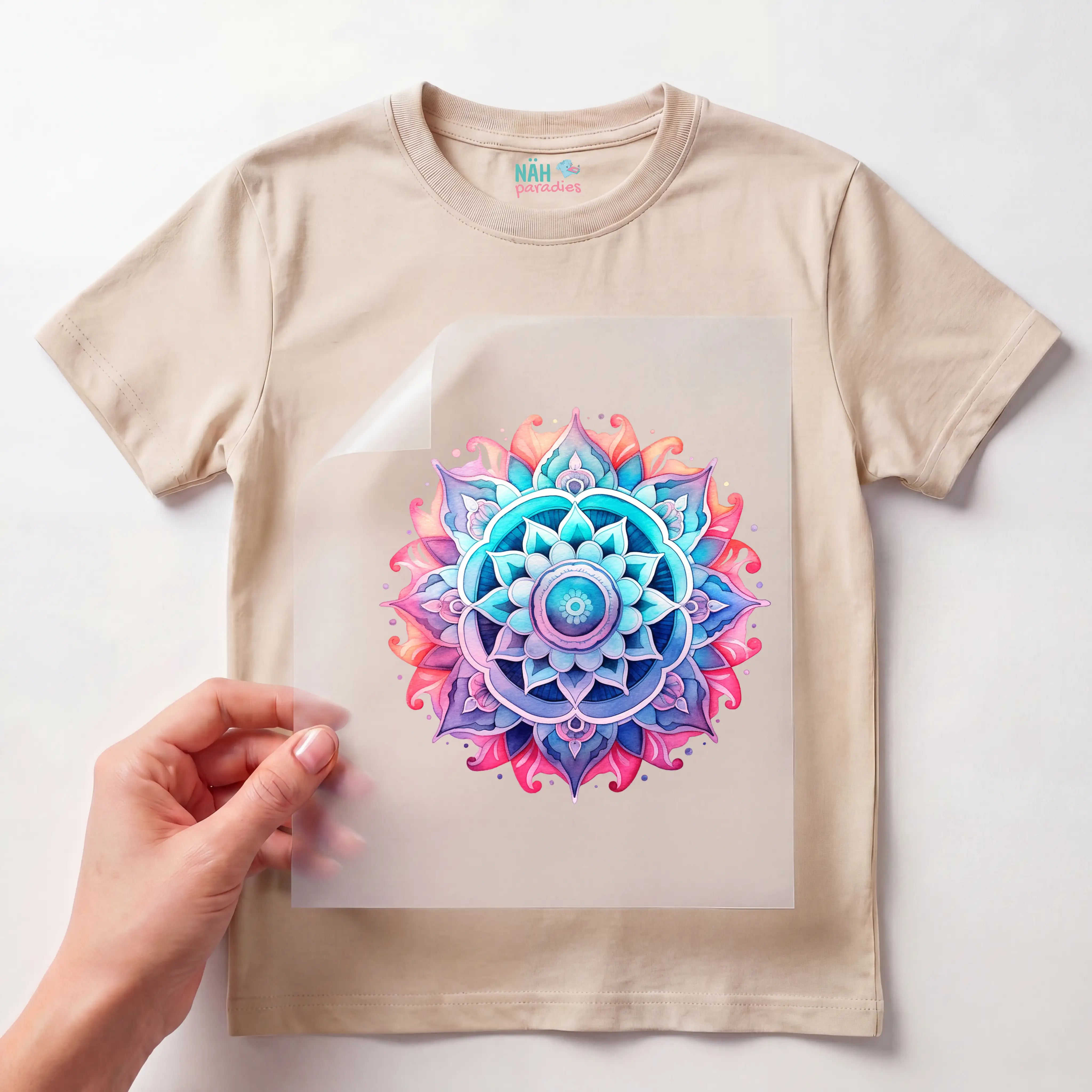 Bügelbild Mandala Blumenwirbel