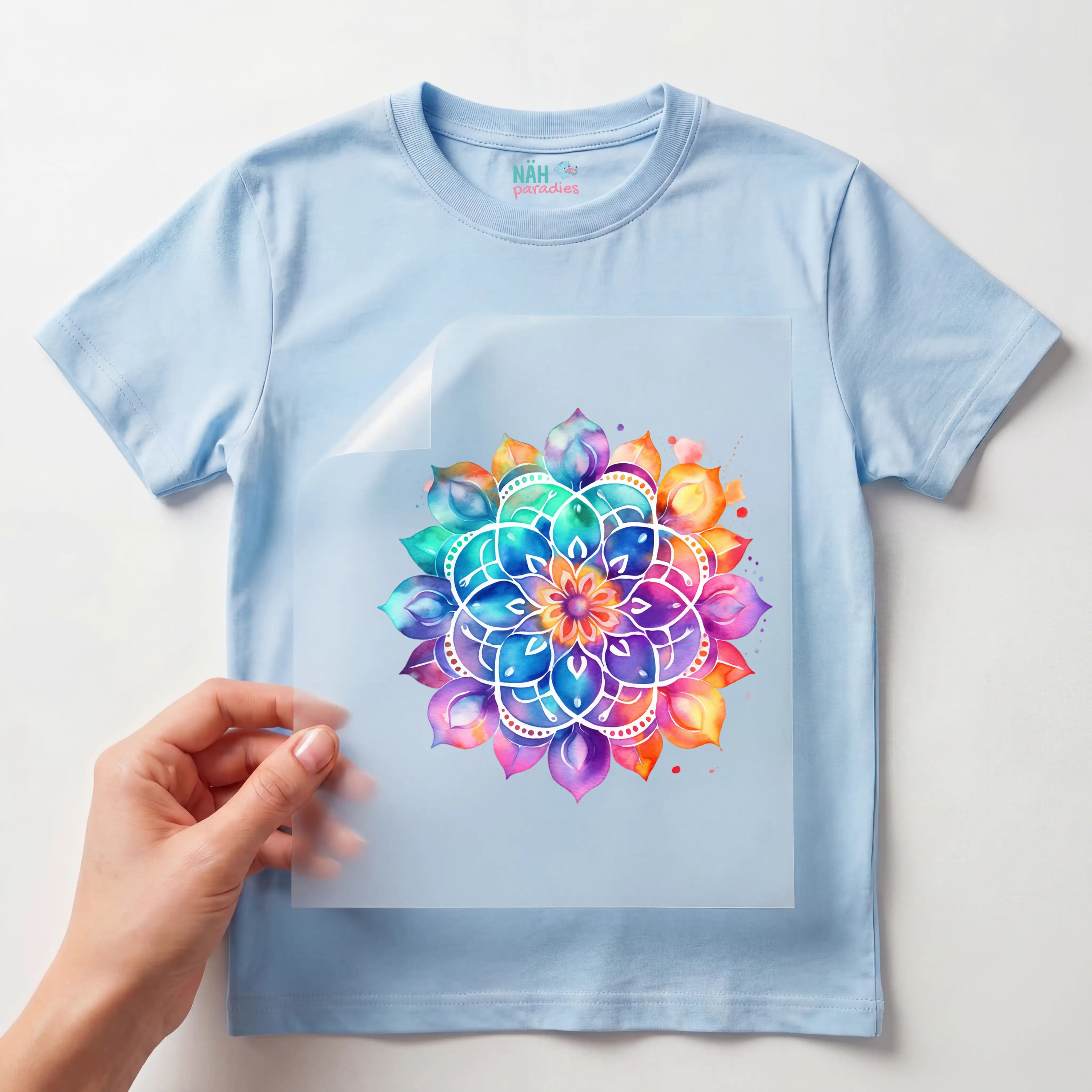 Bügelbild Mandala Lotus Bunt