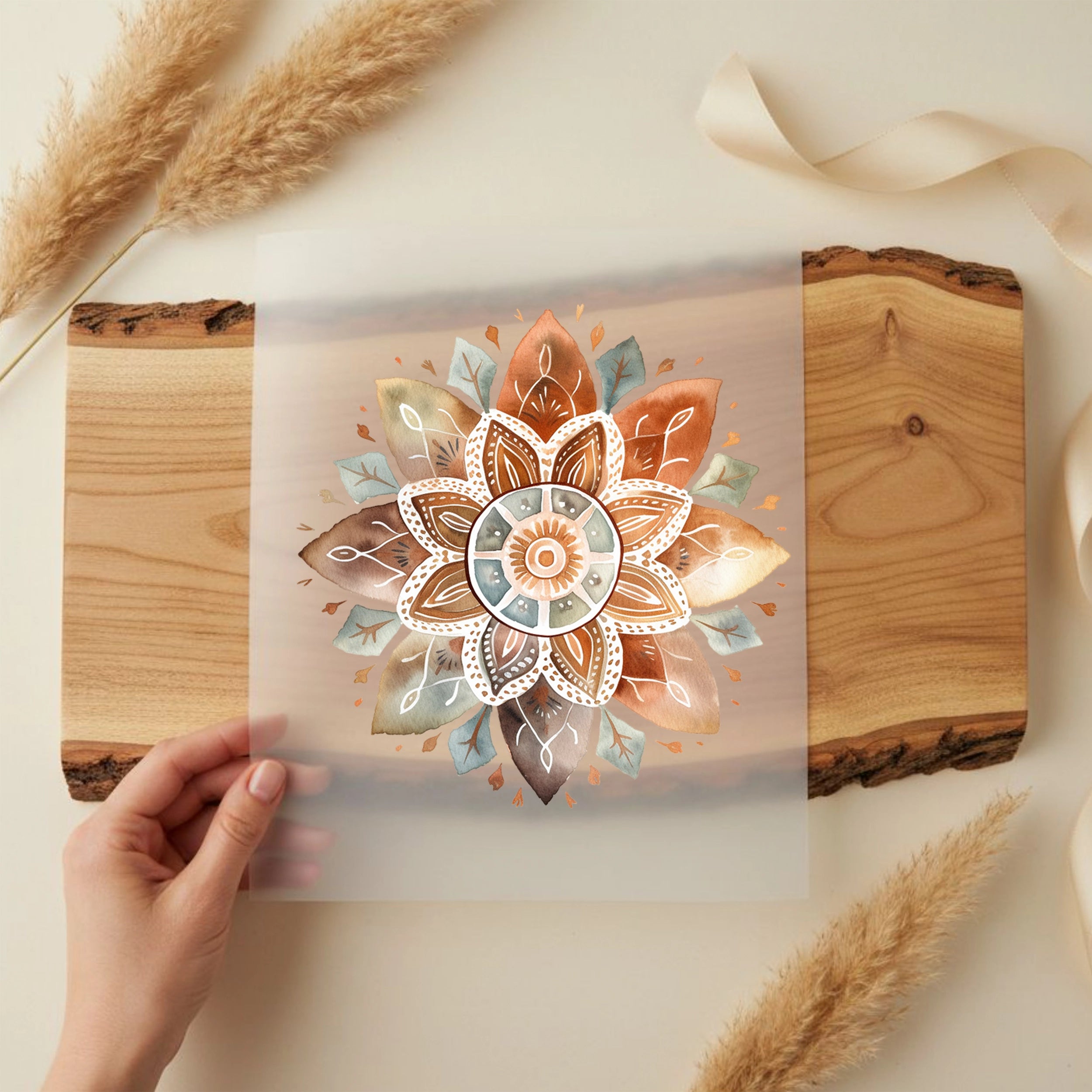 Bügelbild Mandala Lotuslicht