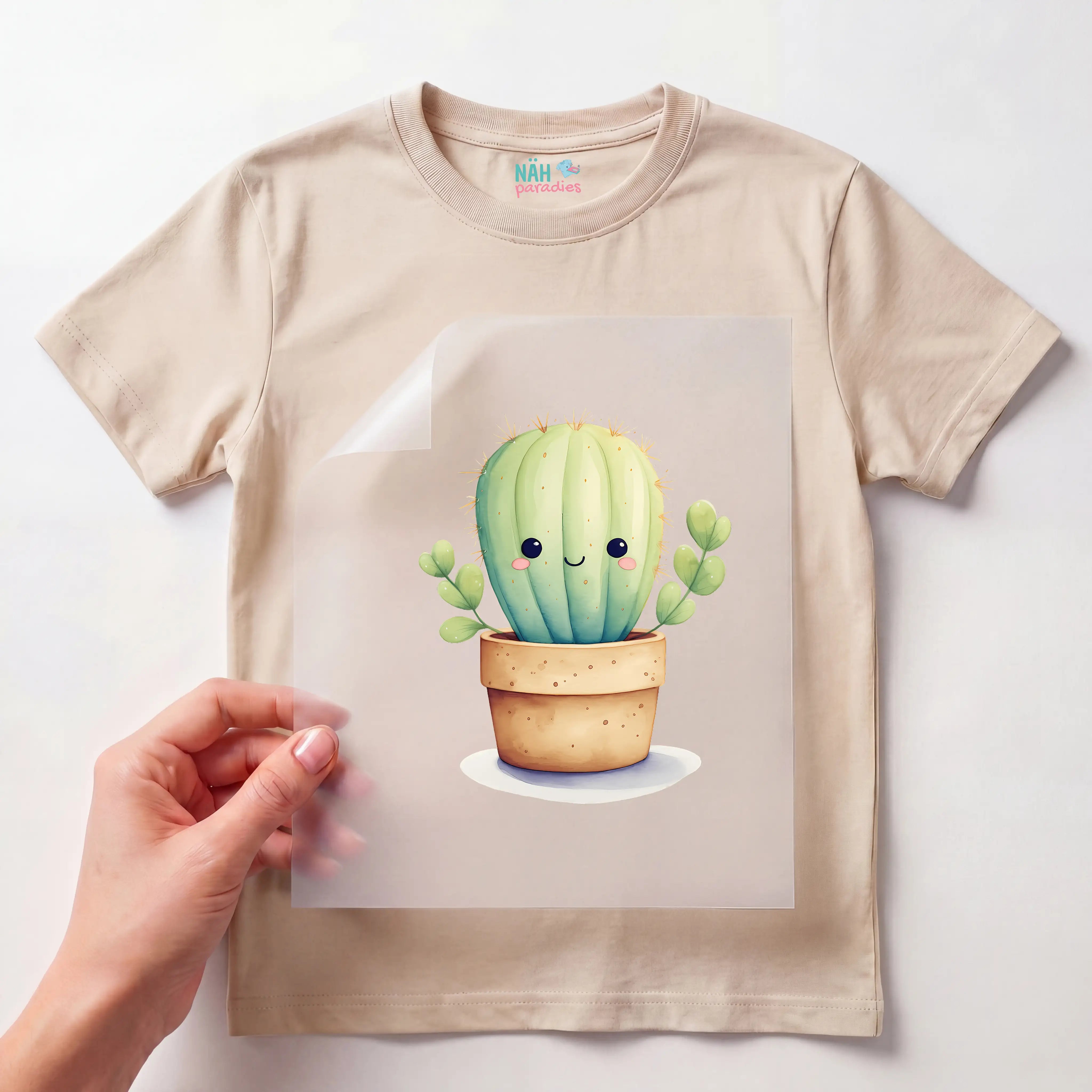 Bügelbild Baby Aquarell Kaktus