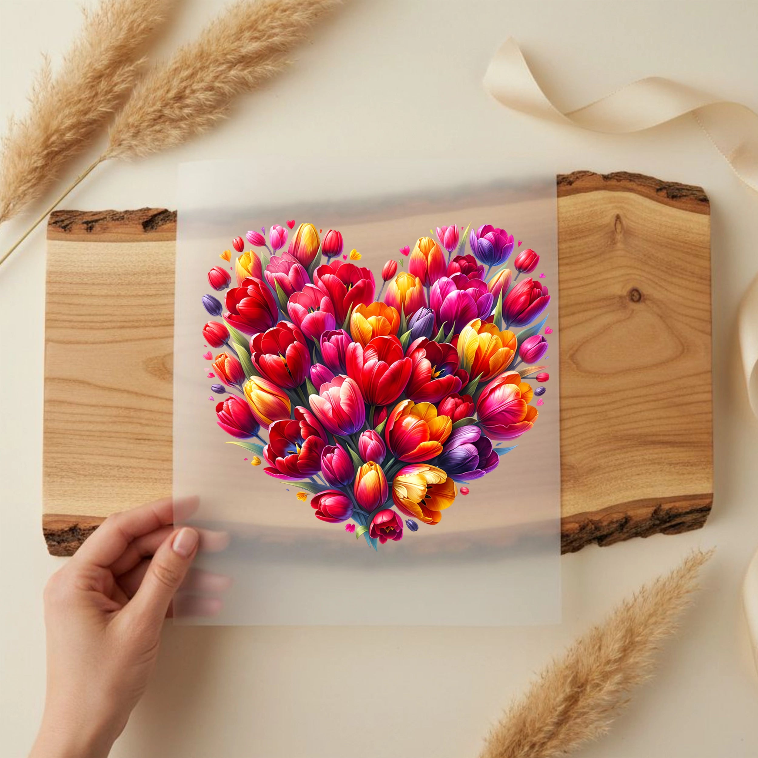 Bügelbild Tulpenzauber Blütenherz