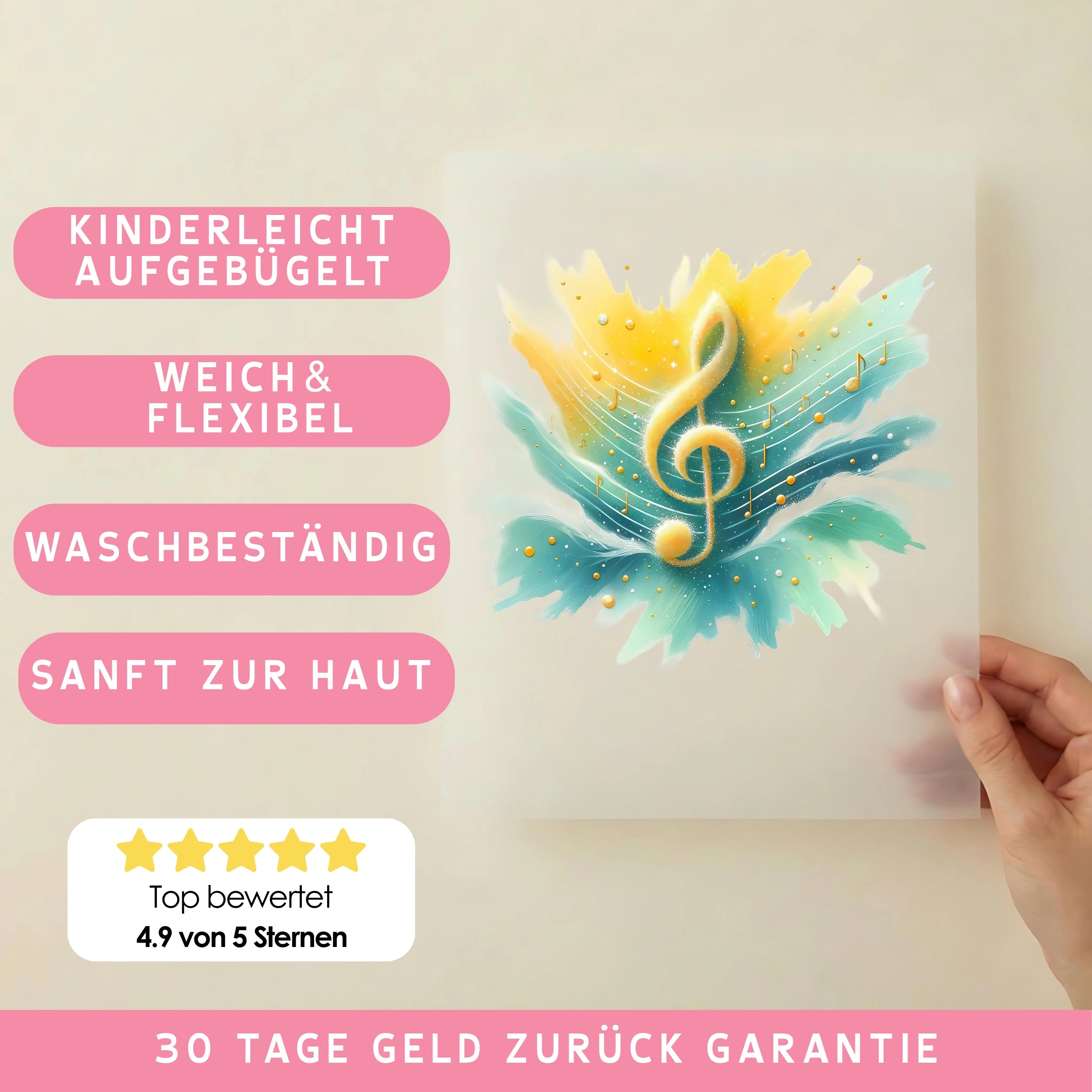 Bügelbild Goldene Melodie