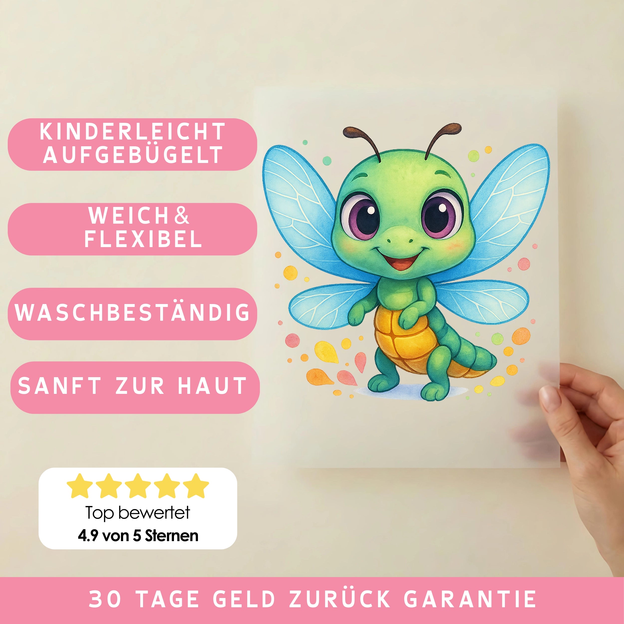 Bügelbild Süße Libelle Bibo