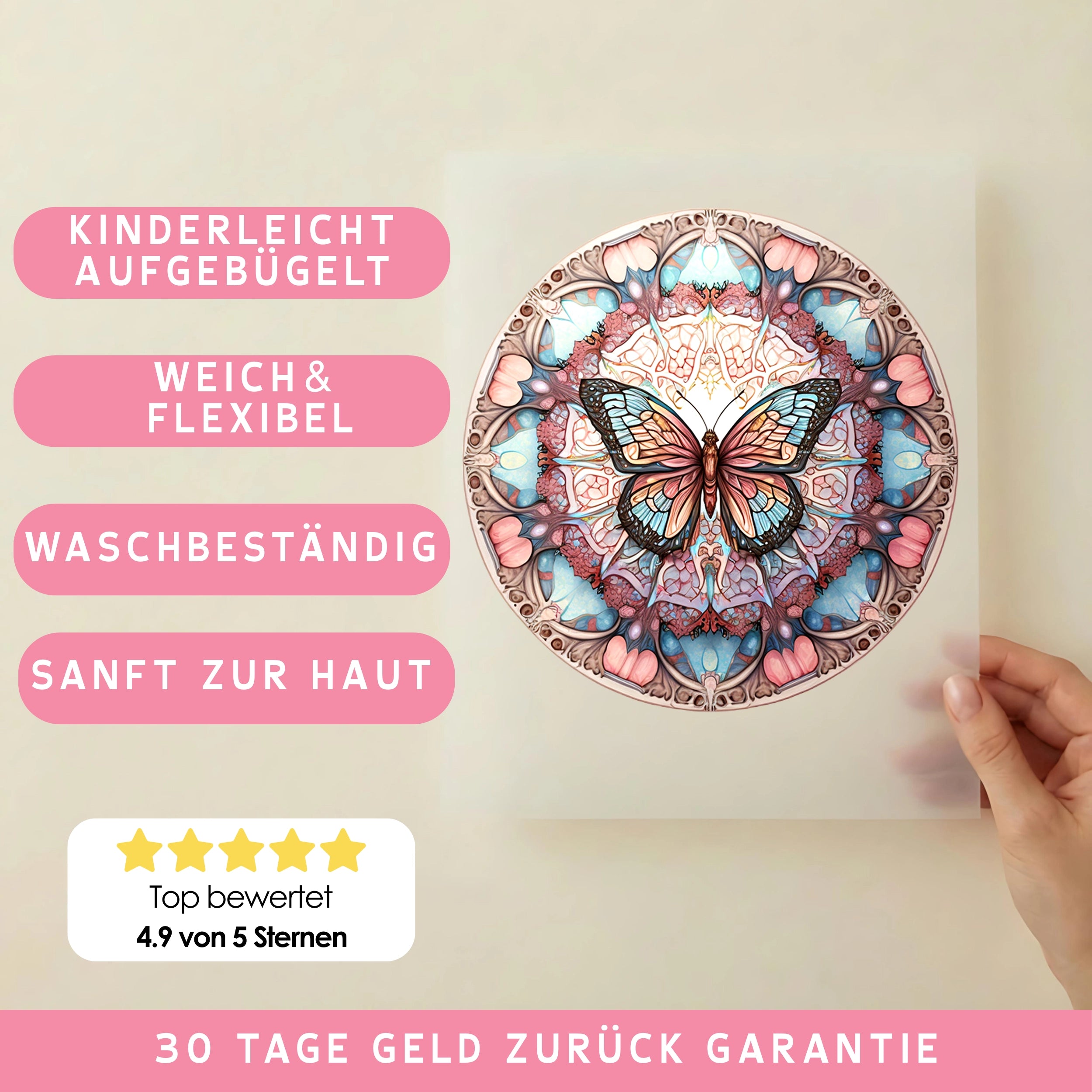 Bügelbild Schmetterling Mariposa
