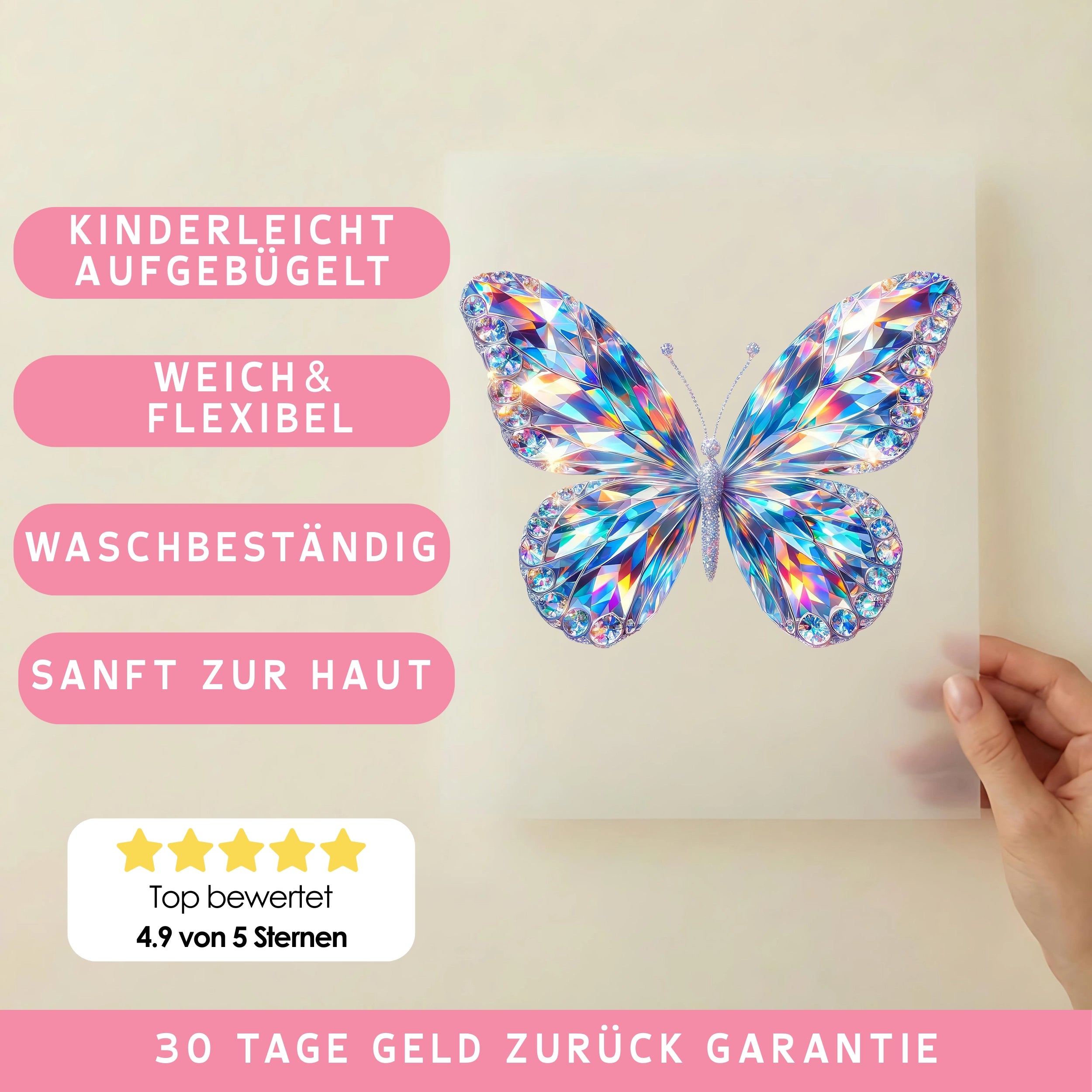 Bügelbild Kristallschmetterling