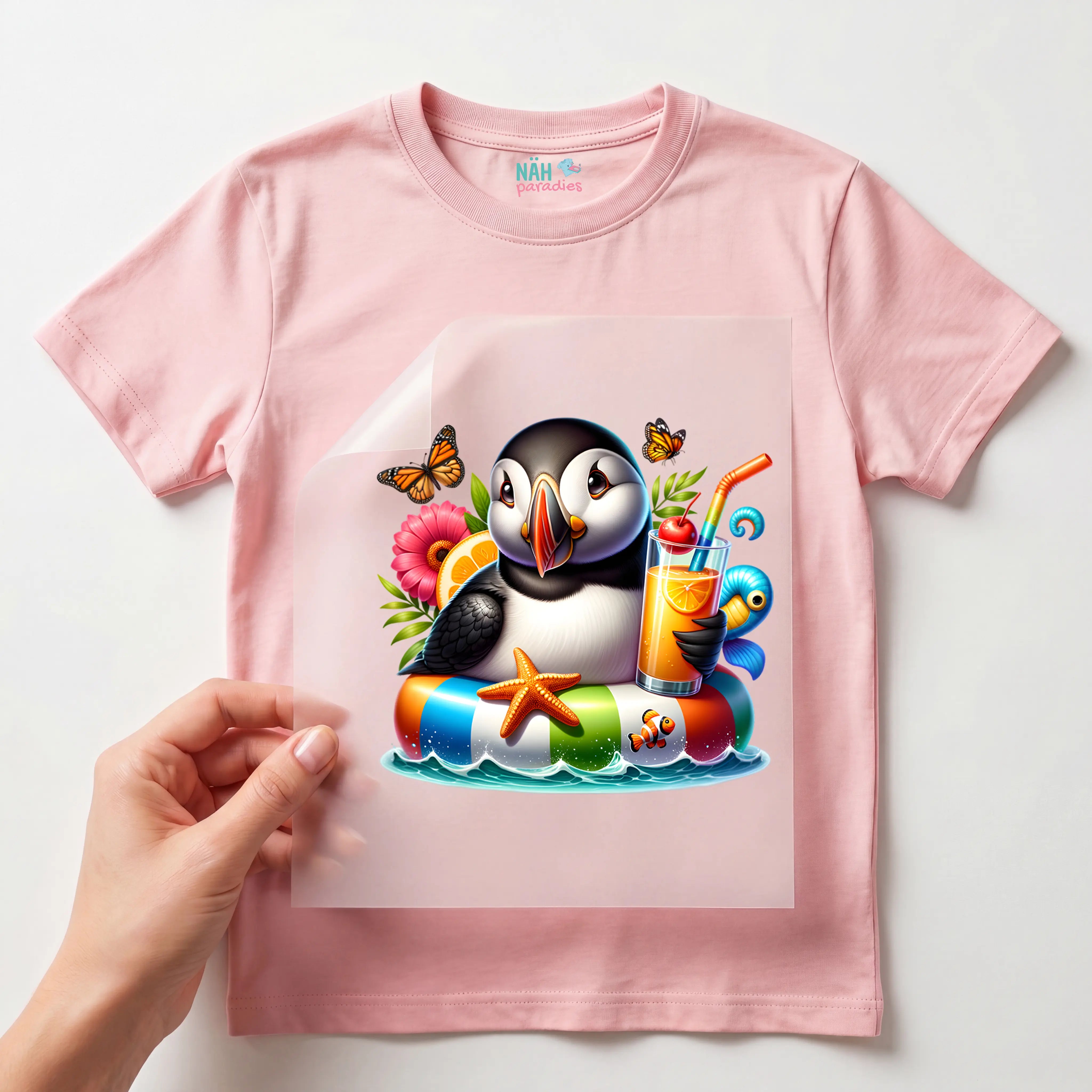 Bügelbild karibischer Puffin Momo