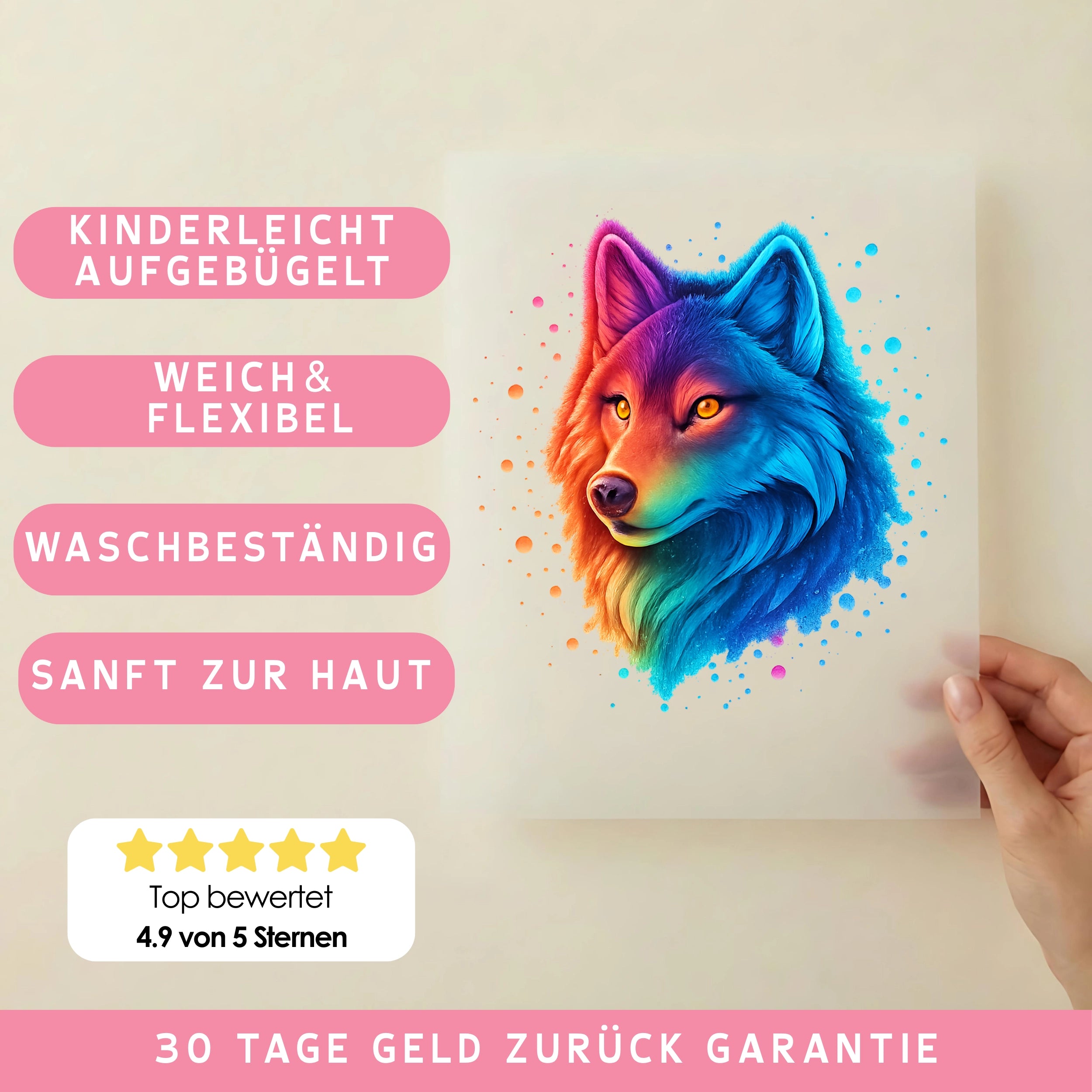 Bügelbild Magischer Wolf