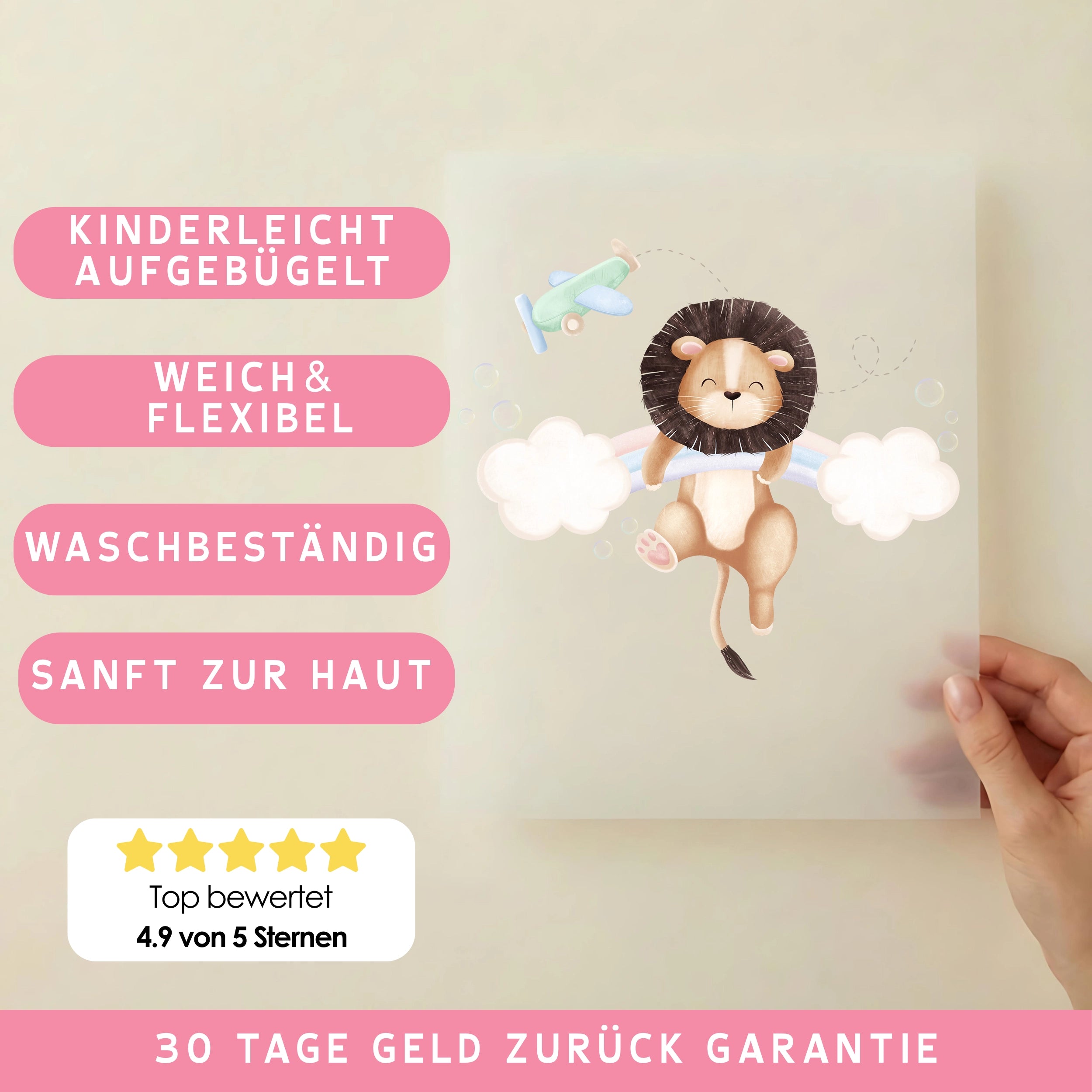 Bügelbild Leos Wolkenflug Löwe