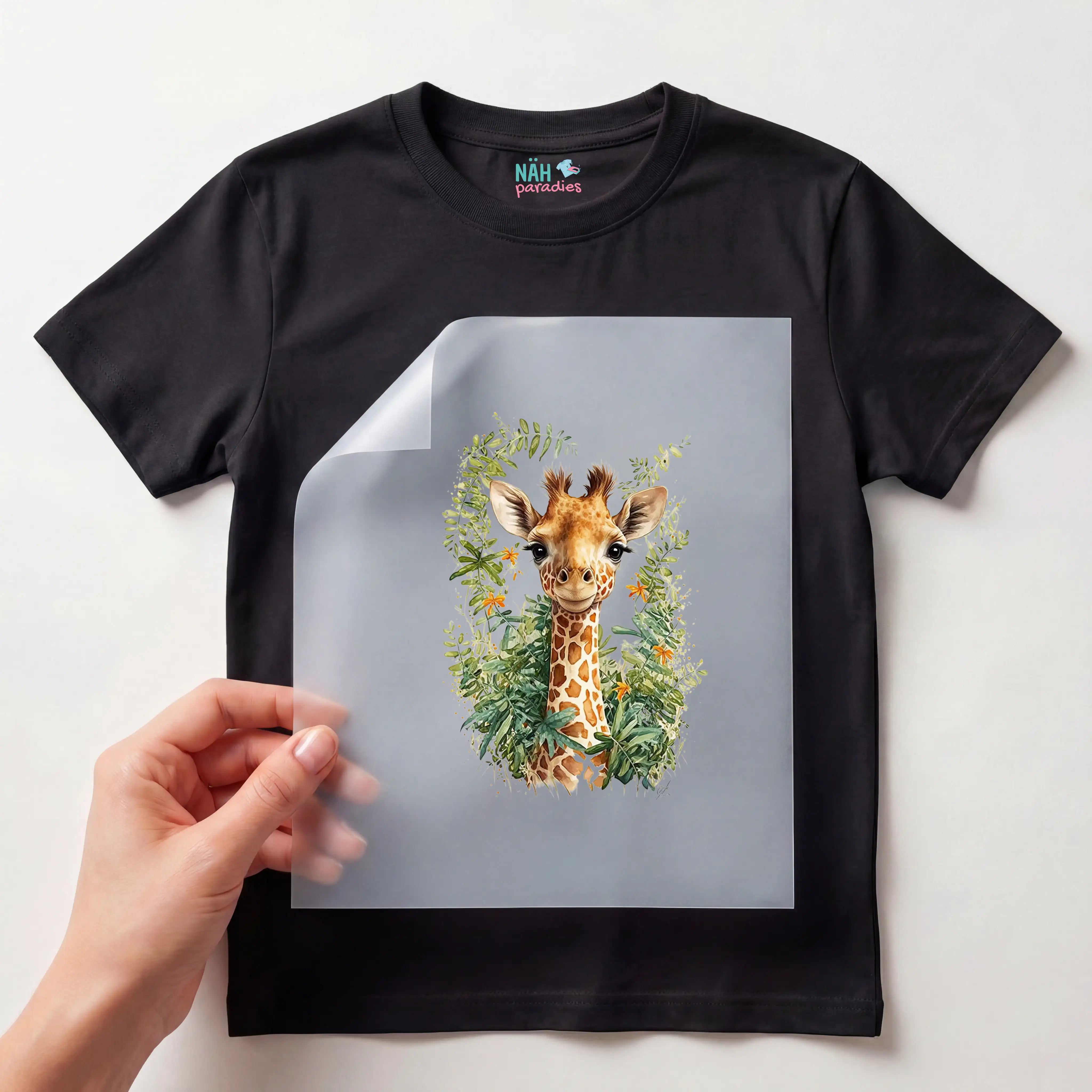 Bügelbild Giraffe Grün