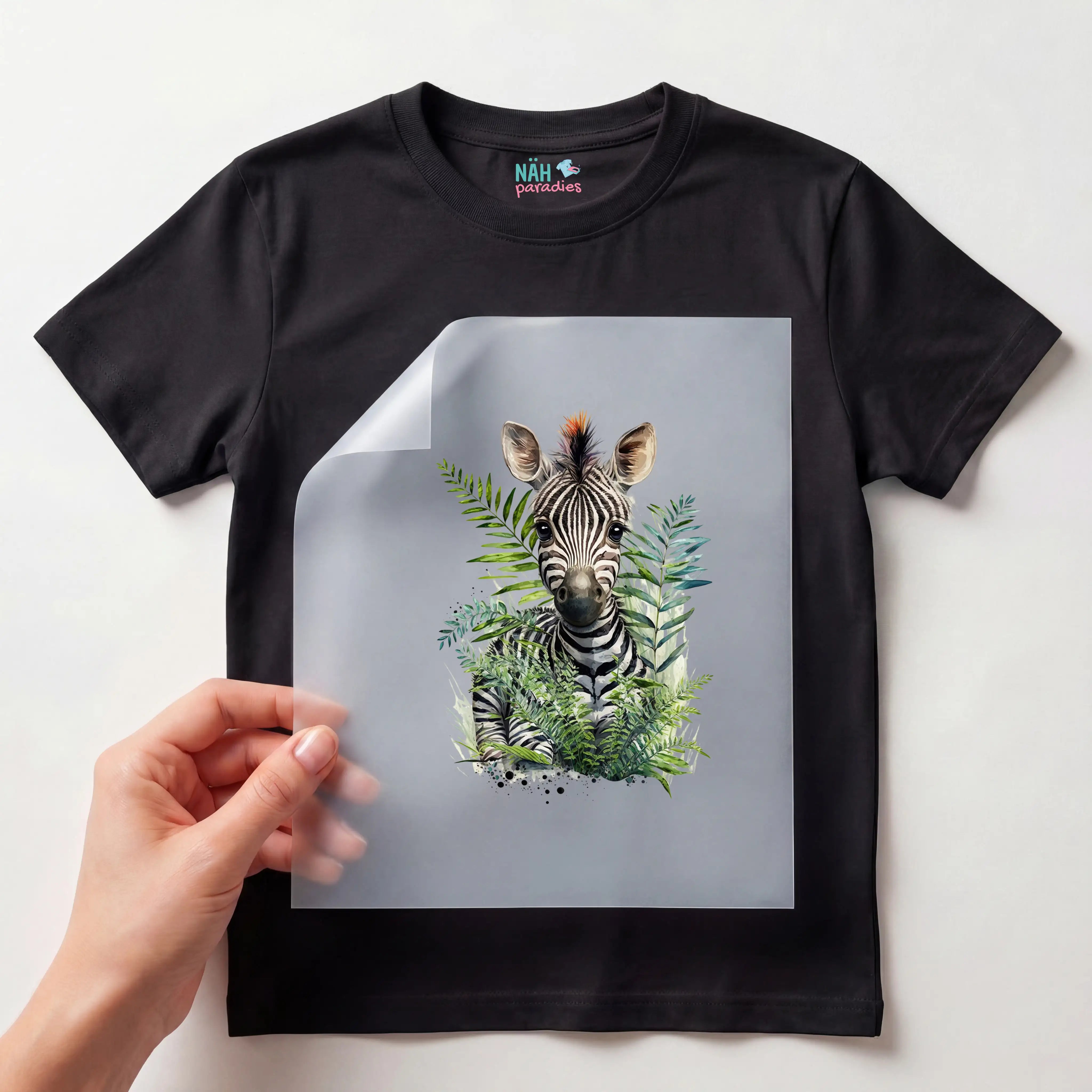 Bügelbild Zebra Grün