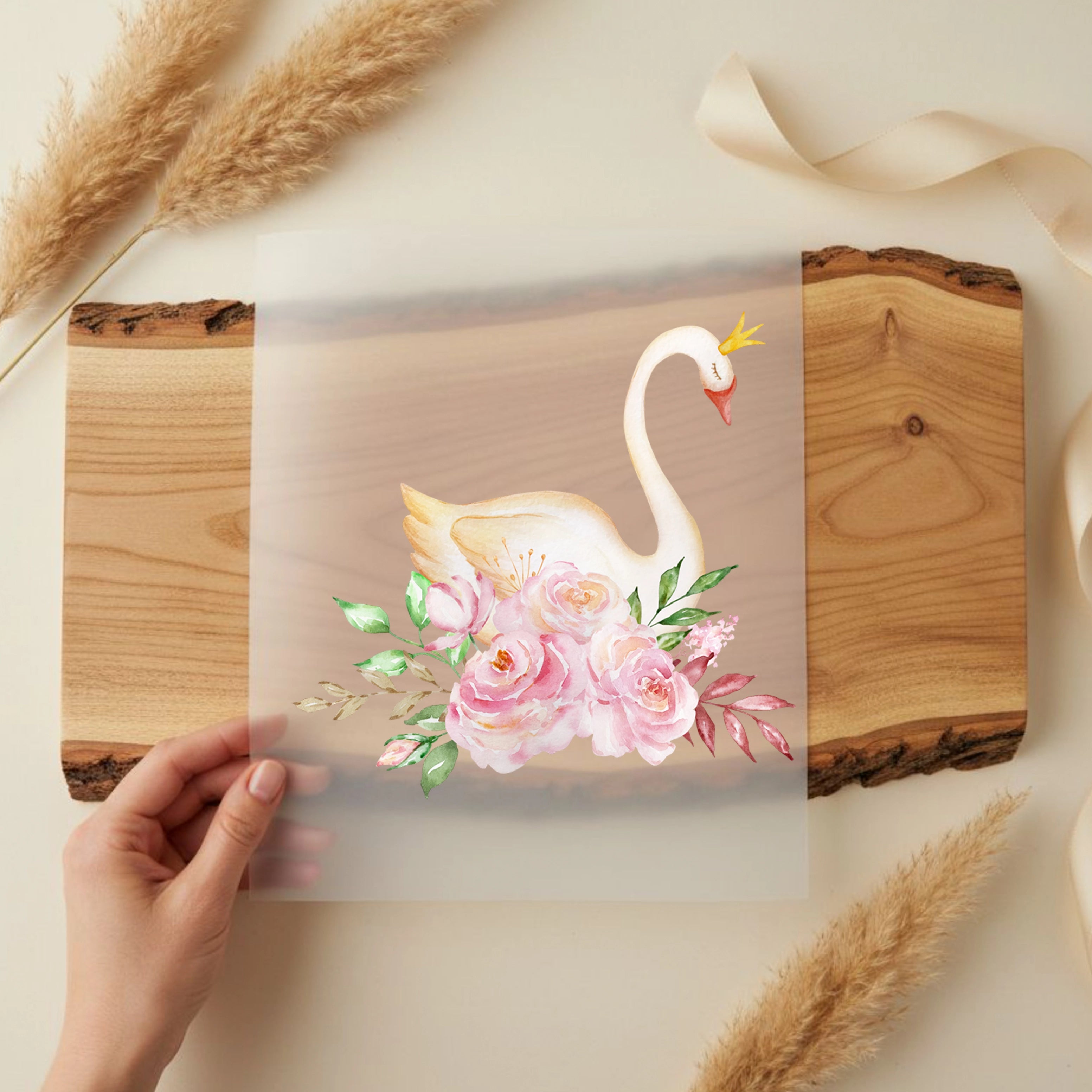 Bügelbild Schwan Blumenkönigin