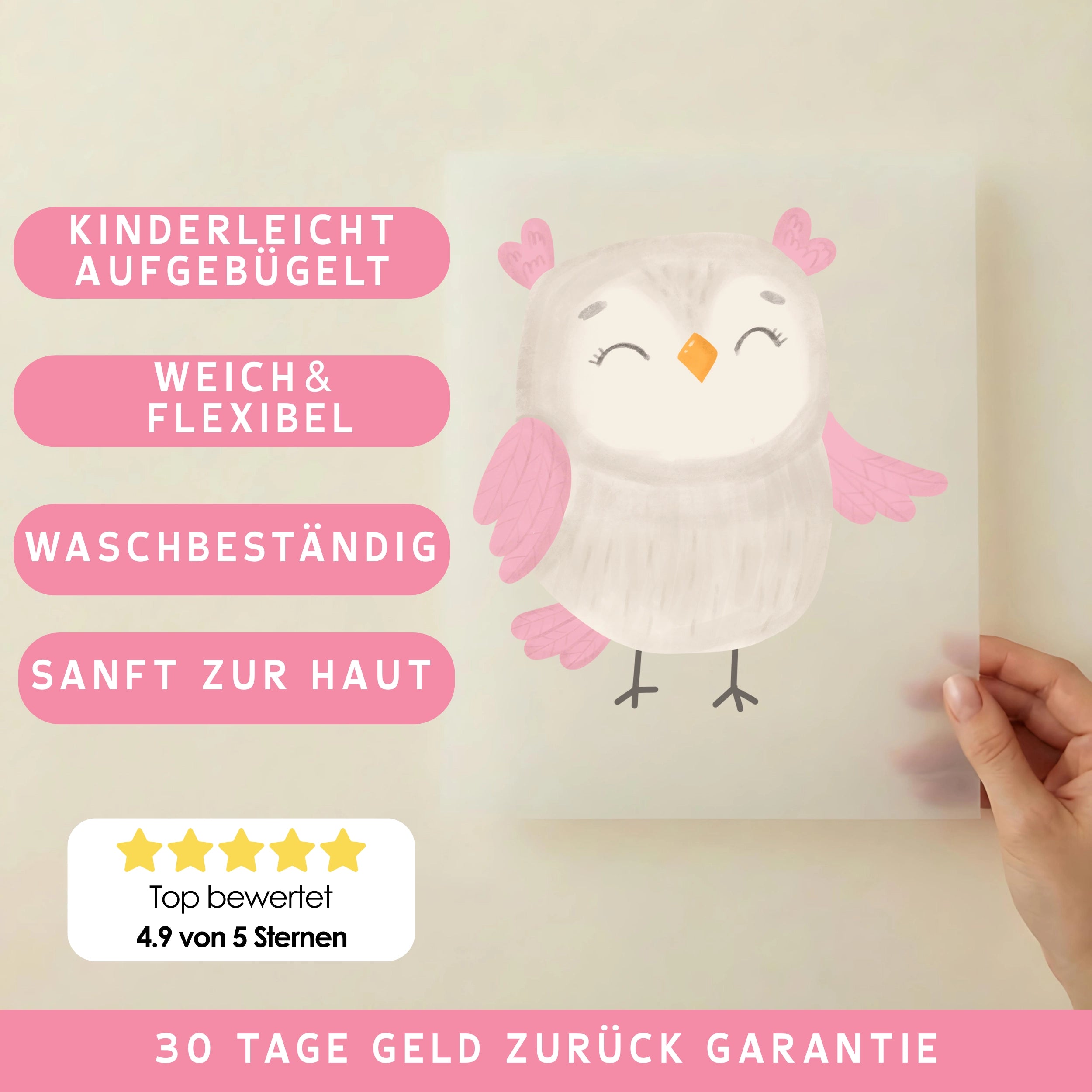 Bügelbild Eule Luna
