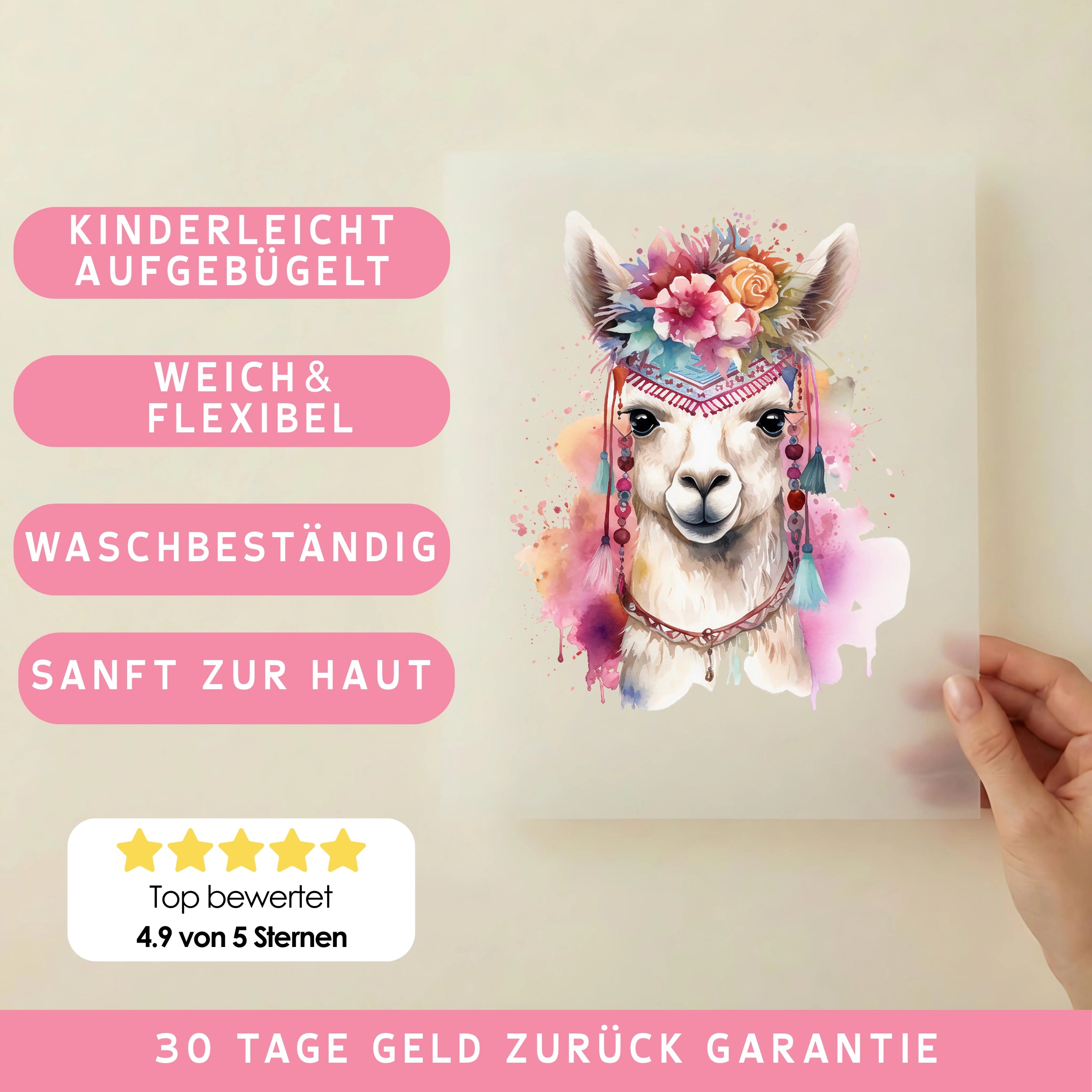 Bügelbild Lama Chaska