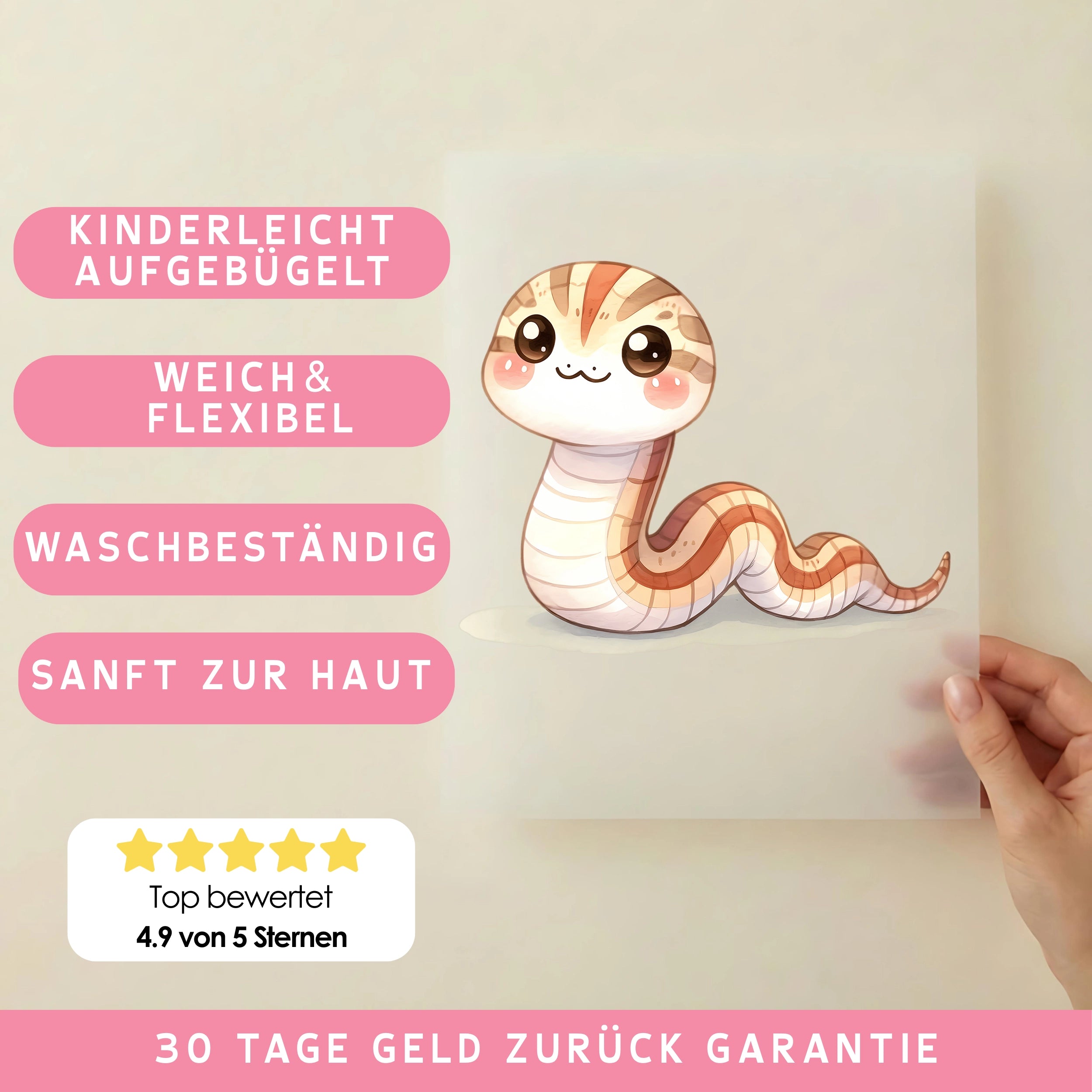 Bügelbild Baby Schlange