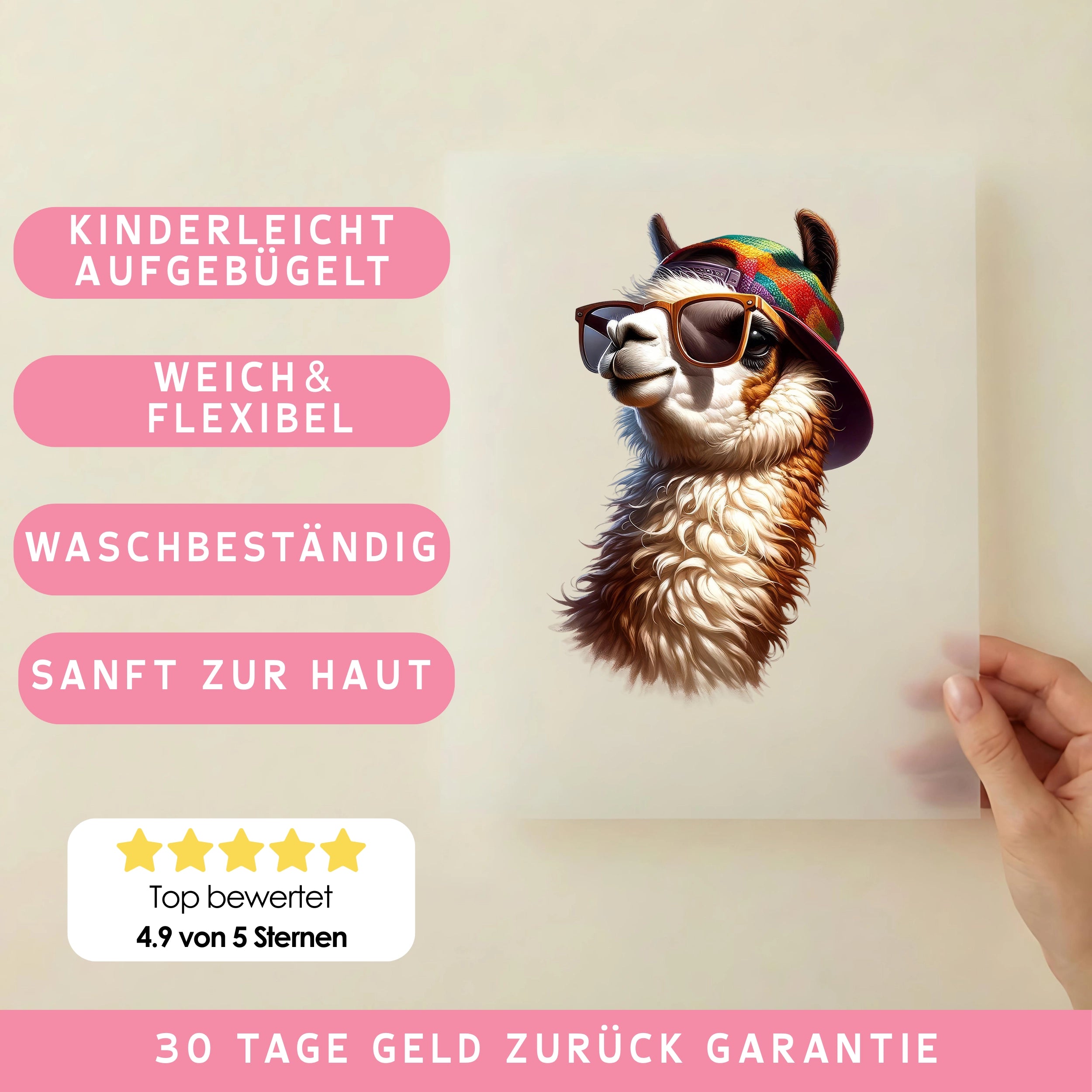 Bügelbild Lama Tony