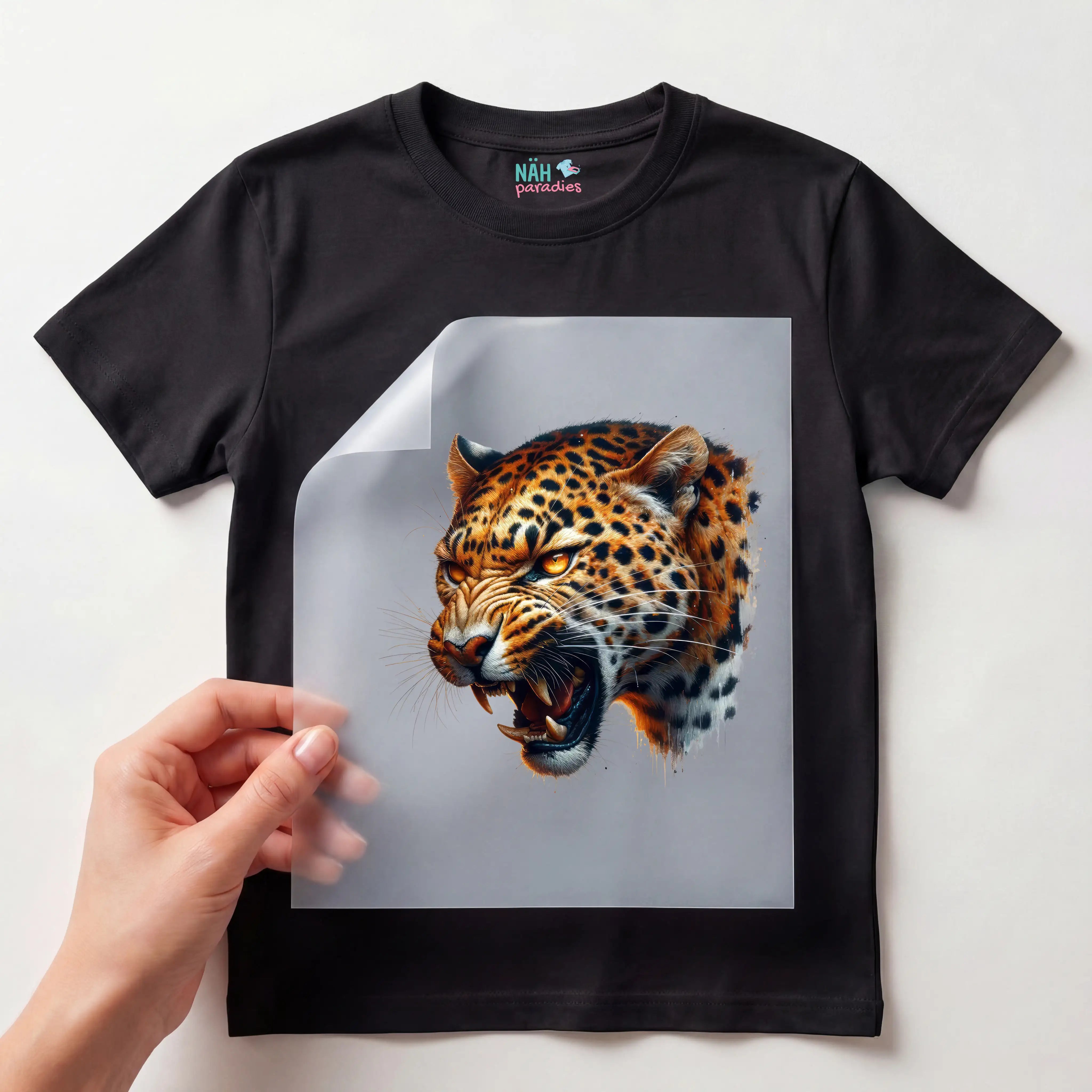 Bügelbild Leopard Wilder Zorn