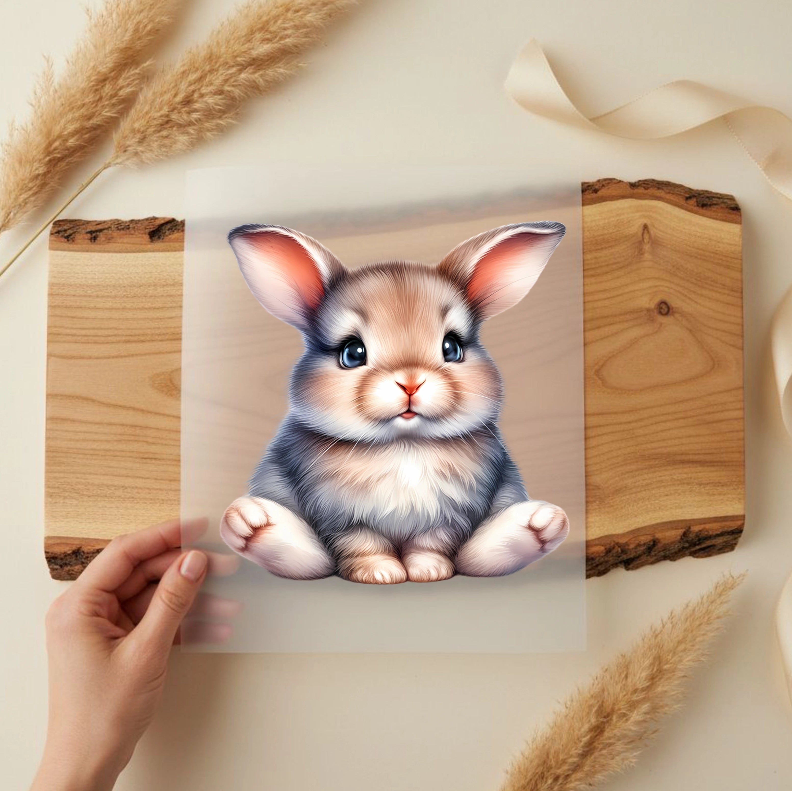Bügelbild Hoppelhase Flauschtraum