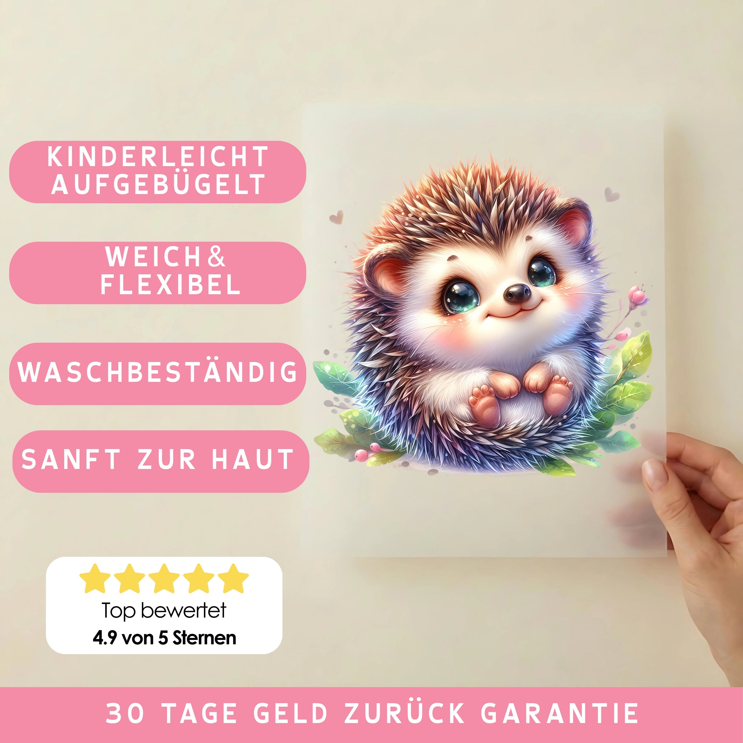 Bügelbild Igelchen Kuschelstacheln
