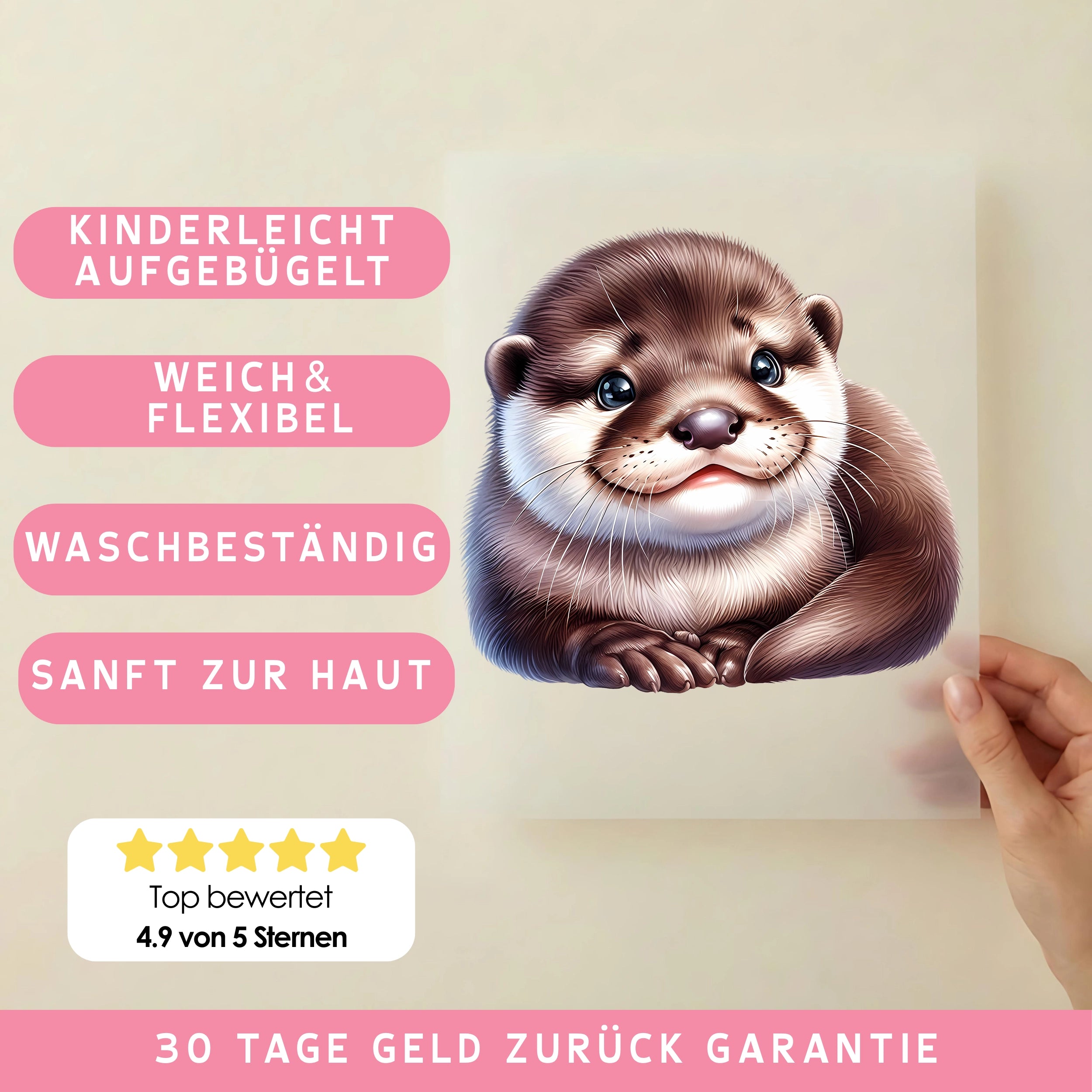 Bügelbild Otterchen Herzensfreund