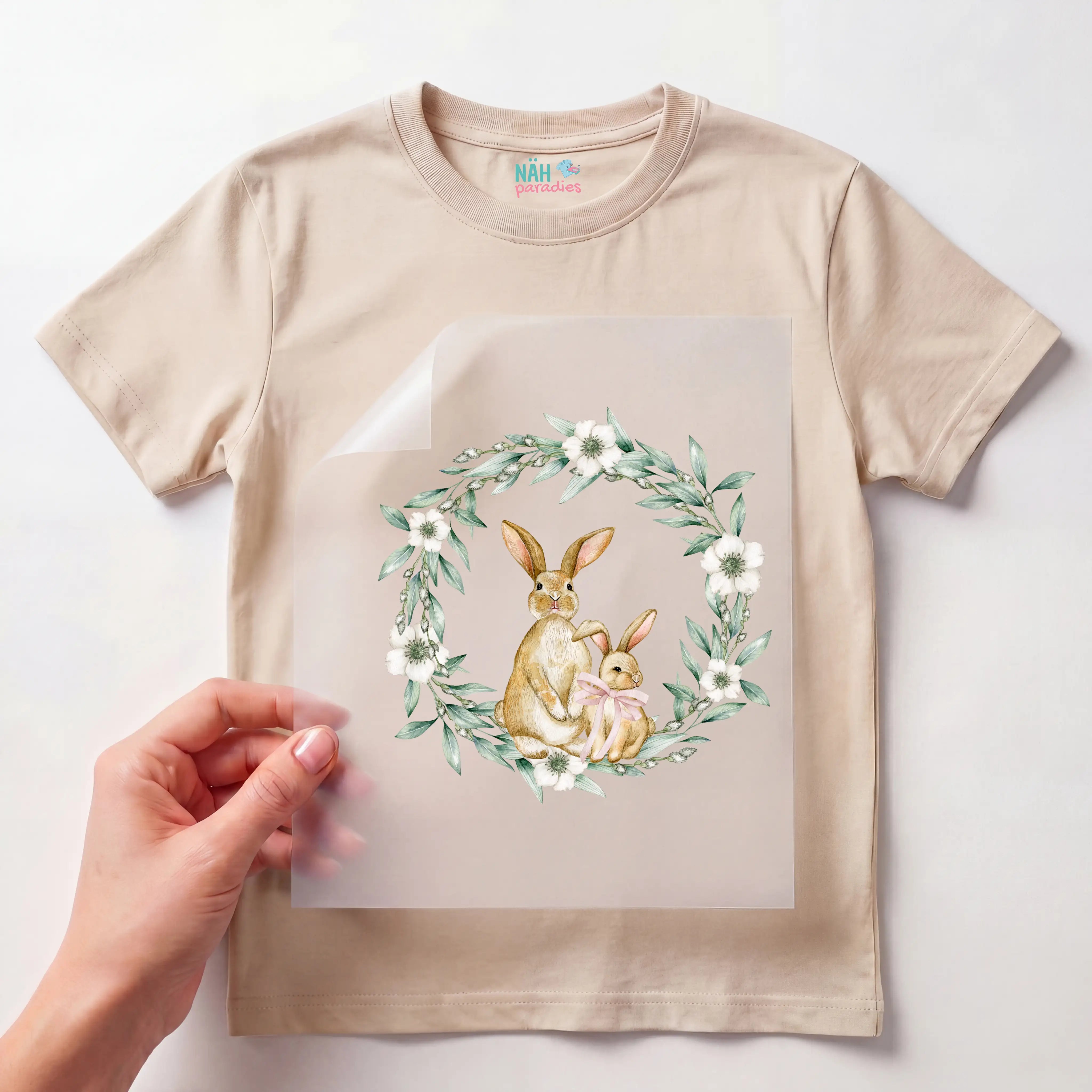Bügelbild Hasen Mama