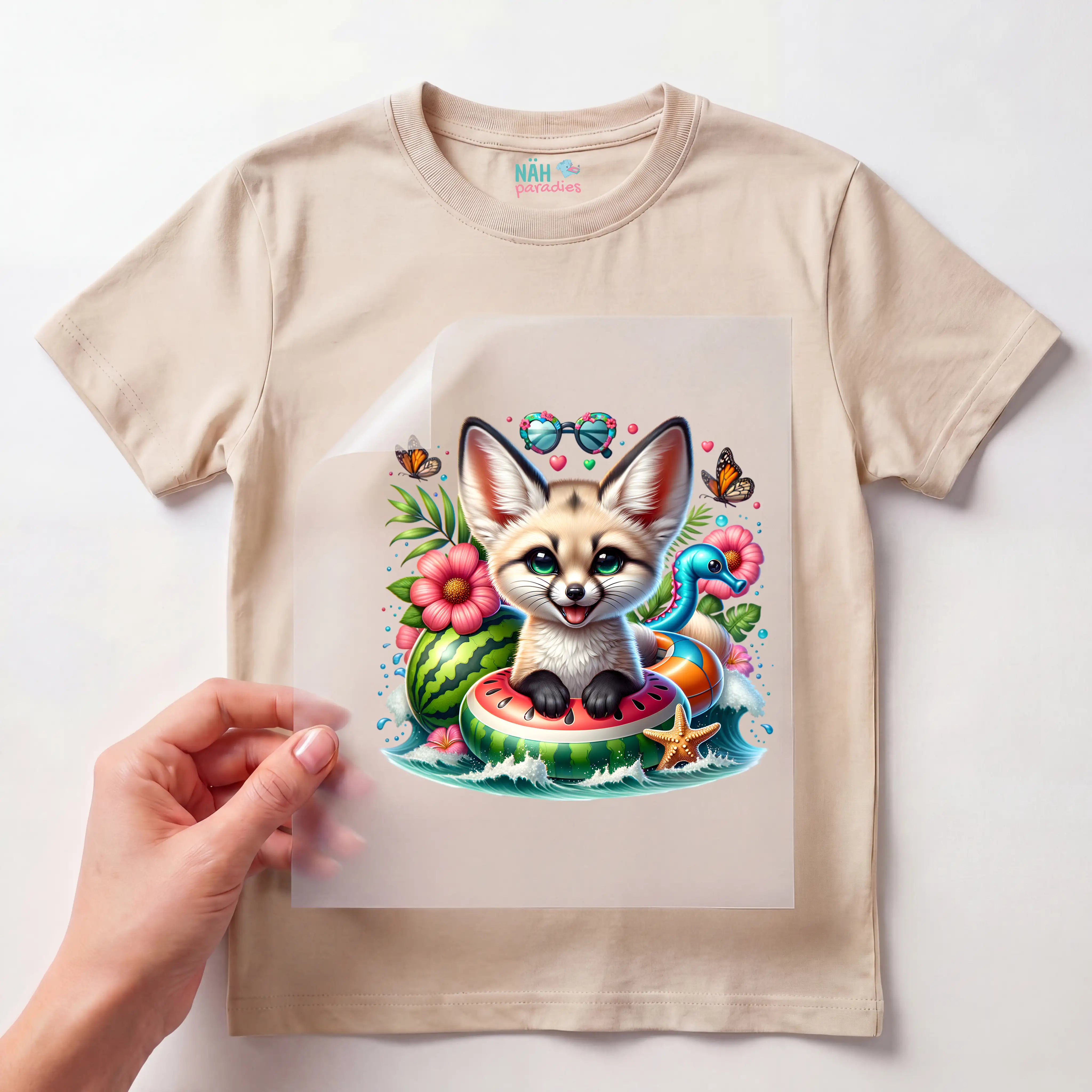 Bügelbild karibischer Wüstenfuchs Plüschi