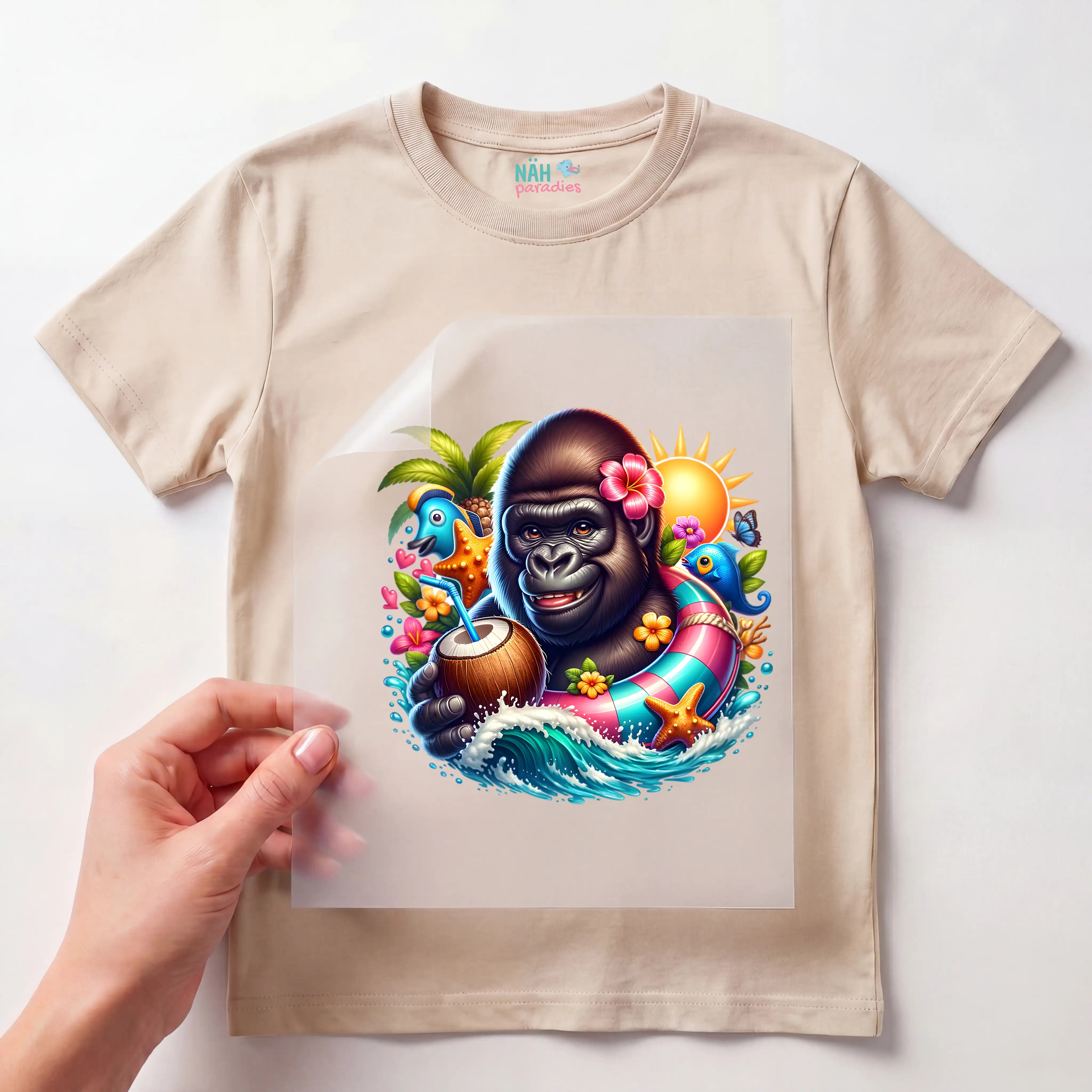 Bügelbild karibischer Gorilla Bobo