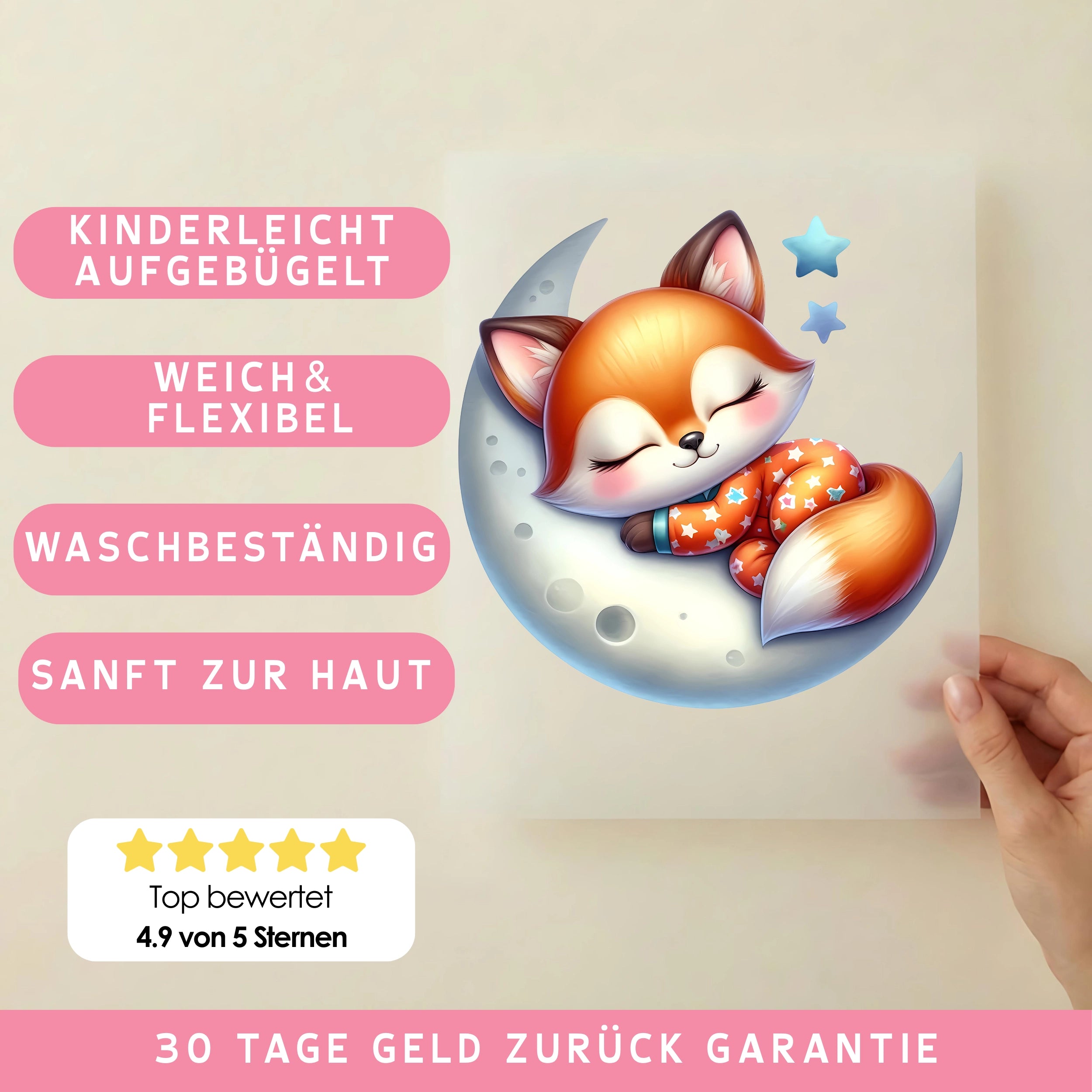 Bügelbild Fuchs Mondtraum