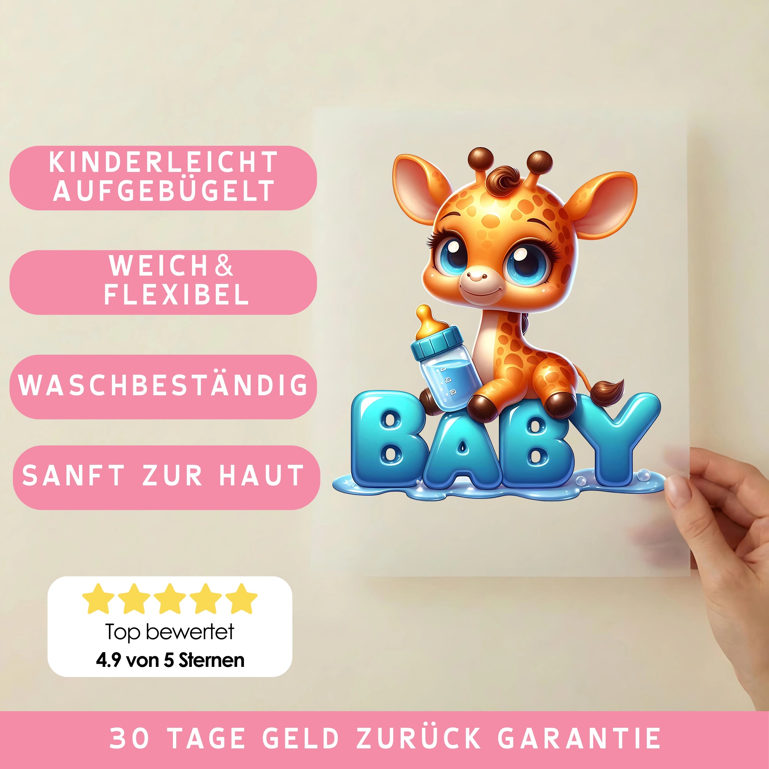 Bügelbild Baby Giraffe Cutie