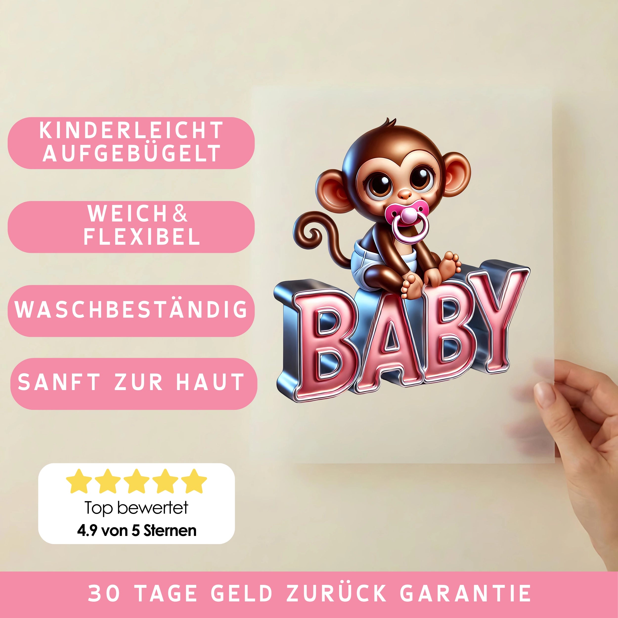 Bügelbild Baby Affe Chippy