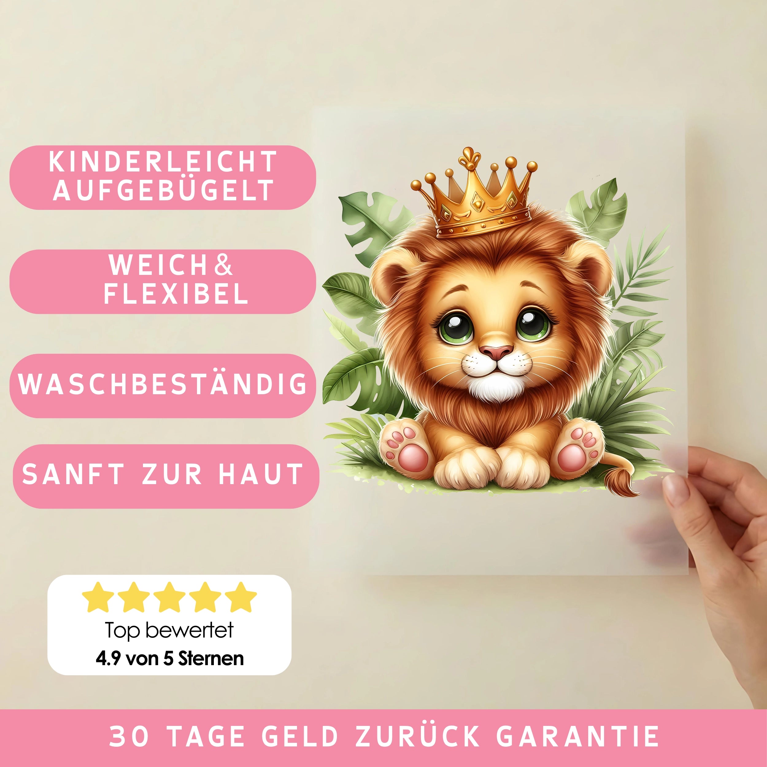 Bügelbild Löwe Königskind