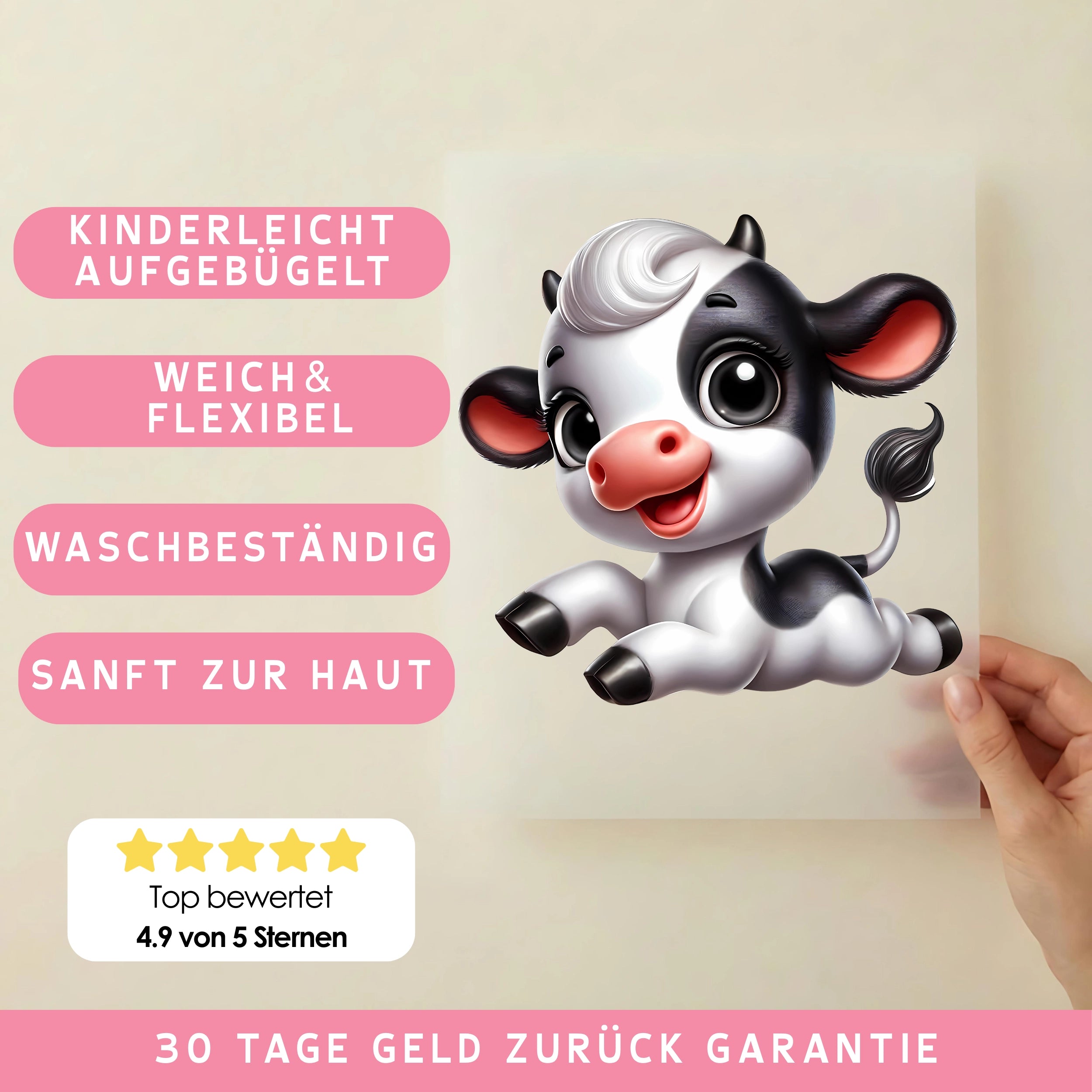 Bügelbild Kuh Babyliebling