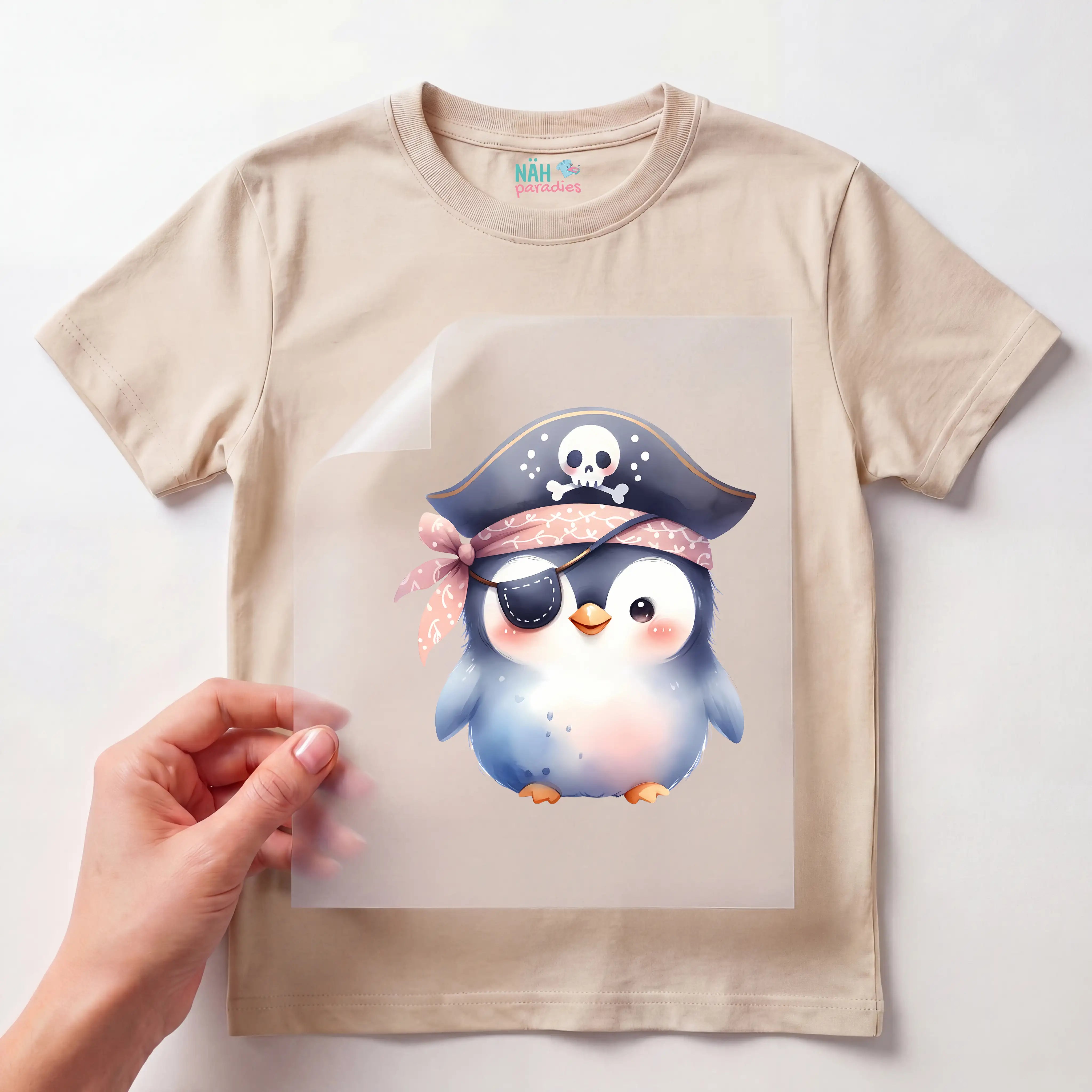Bügelbild Pirat Pinguin