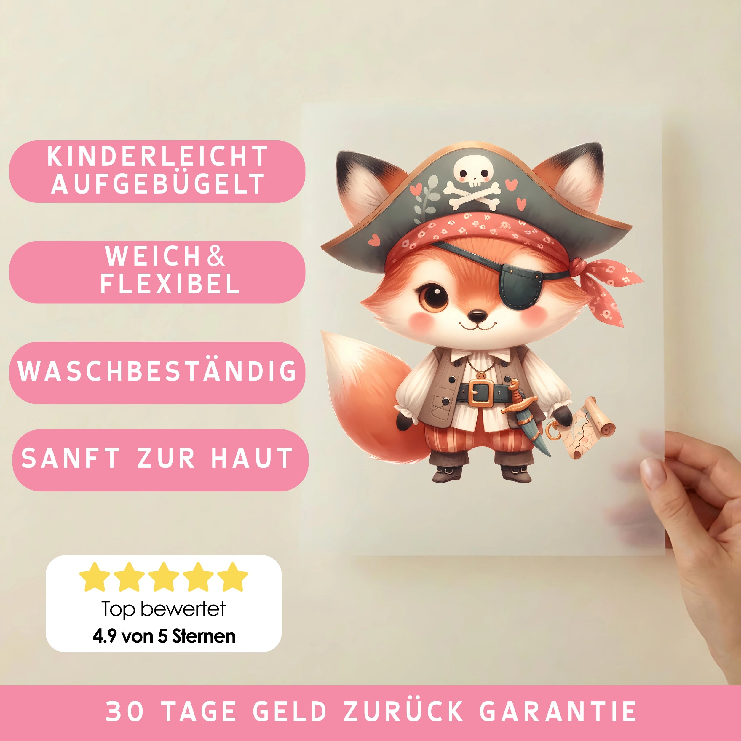 Bügelbild Pirat Fuchs