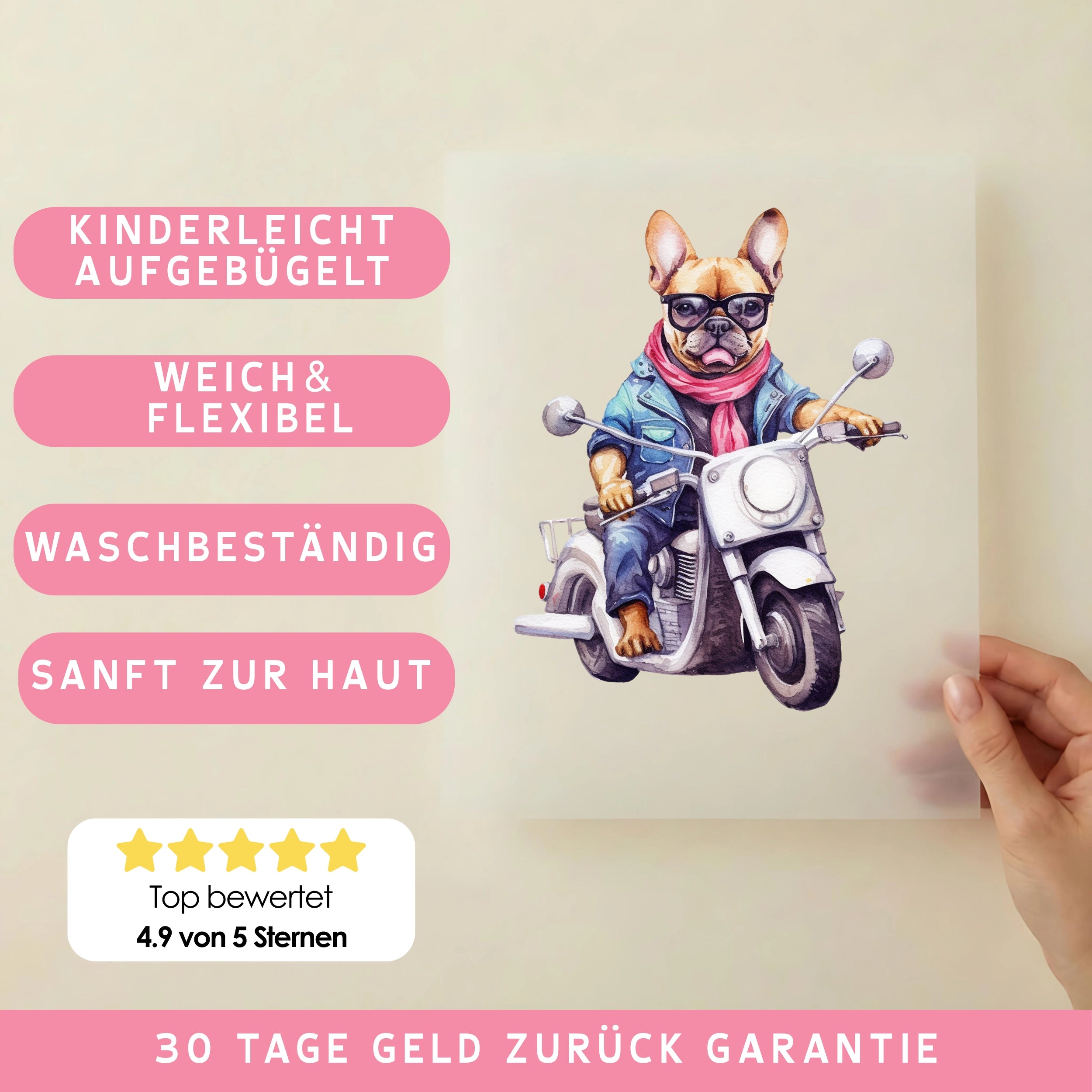 Bügelbild Frenchi Biker