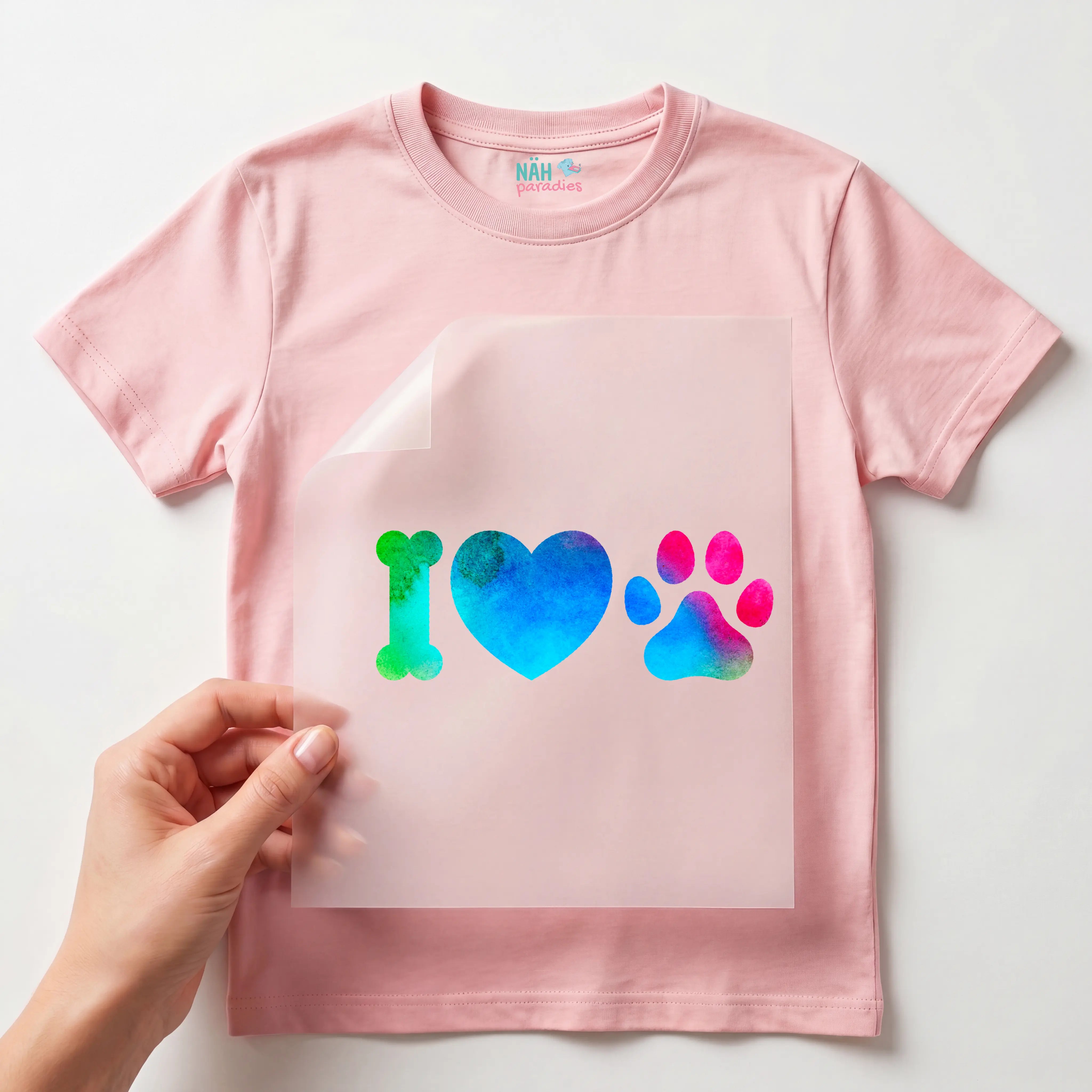 Bügelbild I Love Dog Pfote