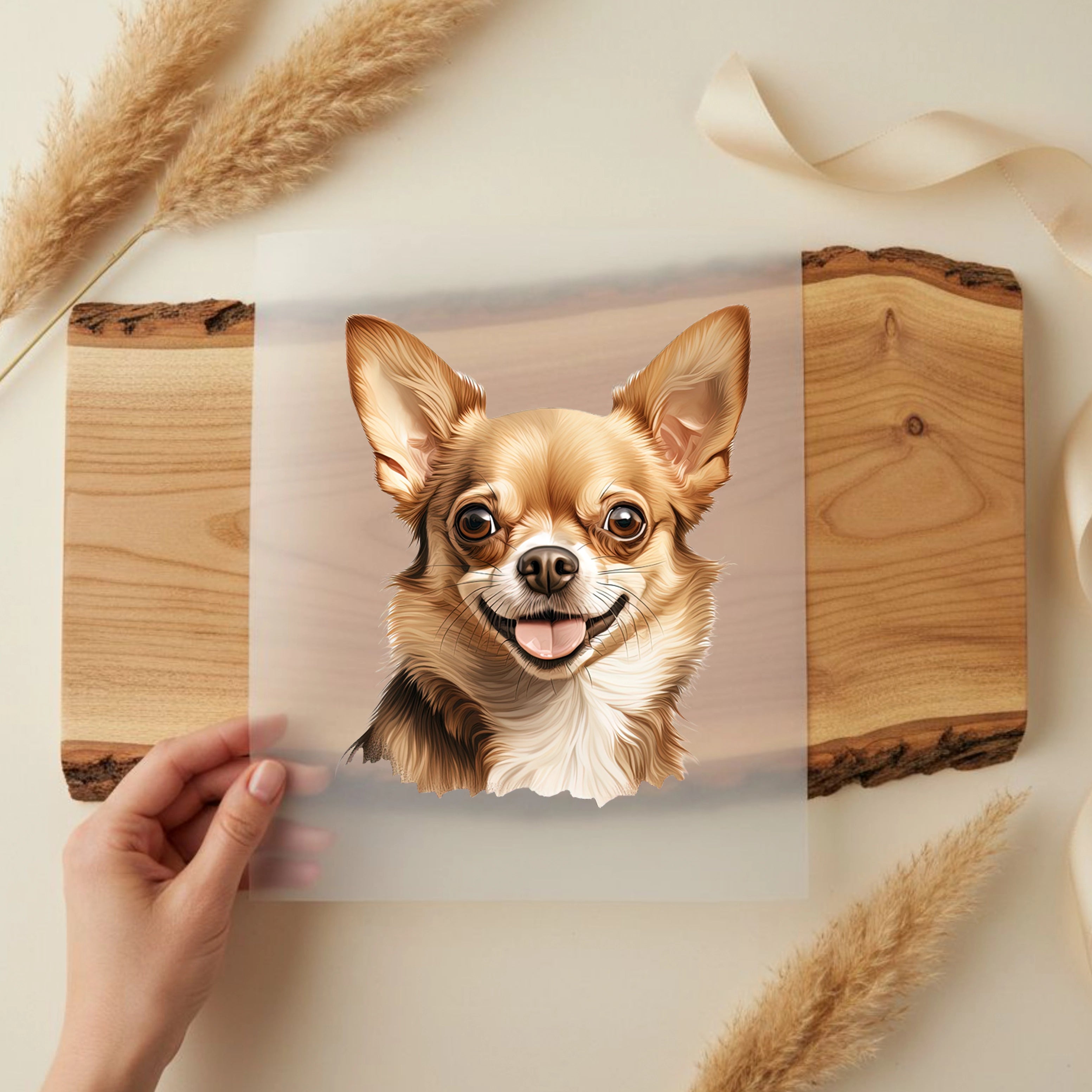 Bügelbild Hund Chihuahua Braun