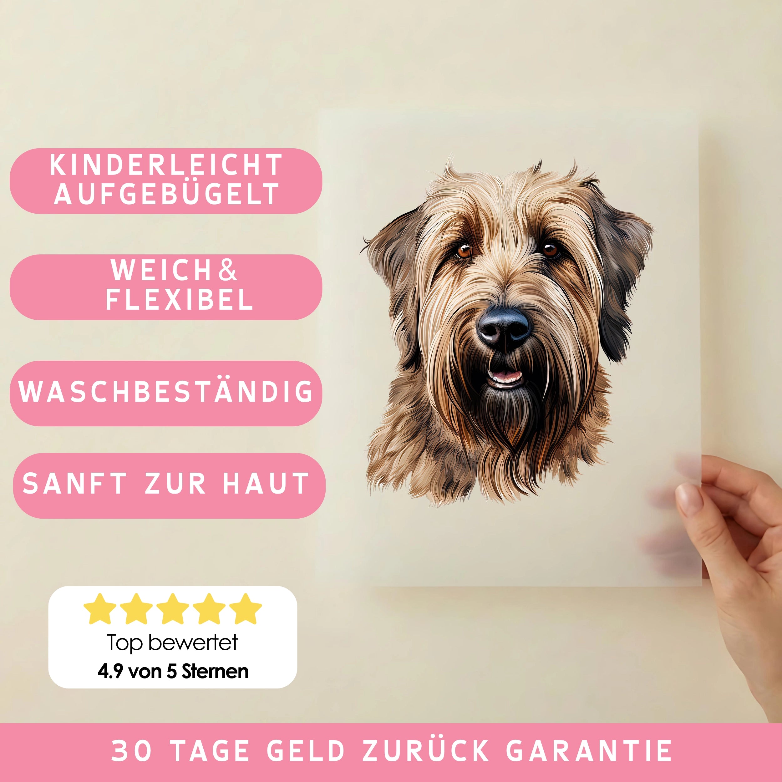Bügelbild Hund Briard