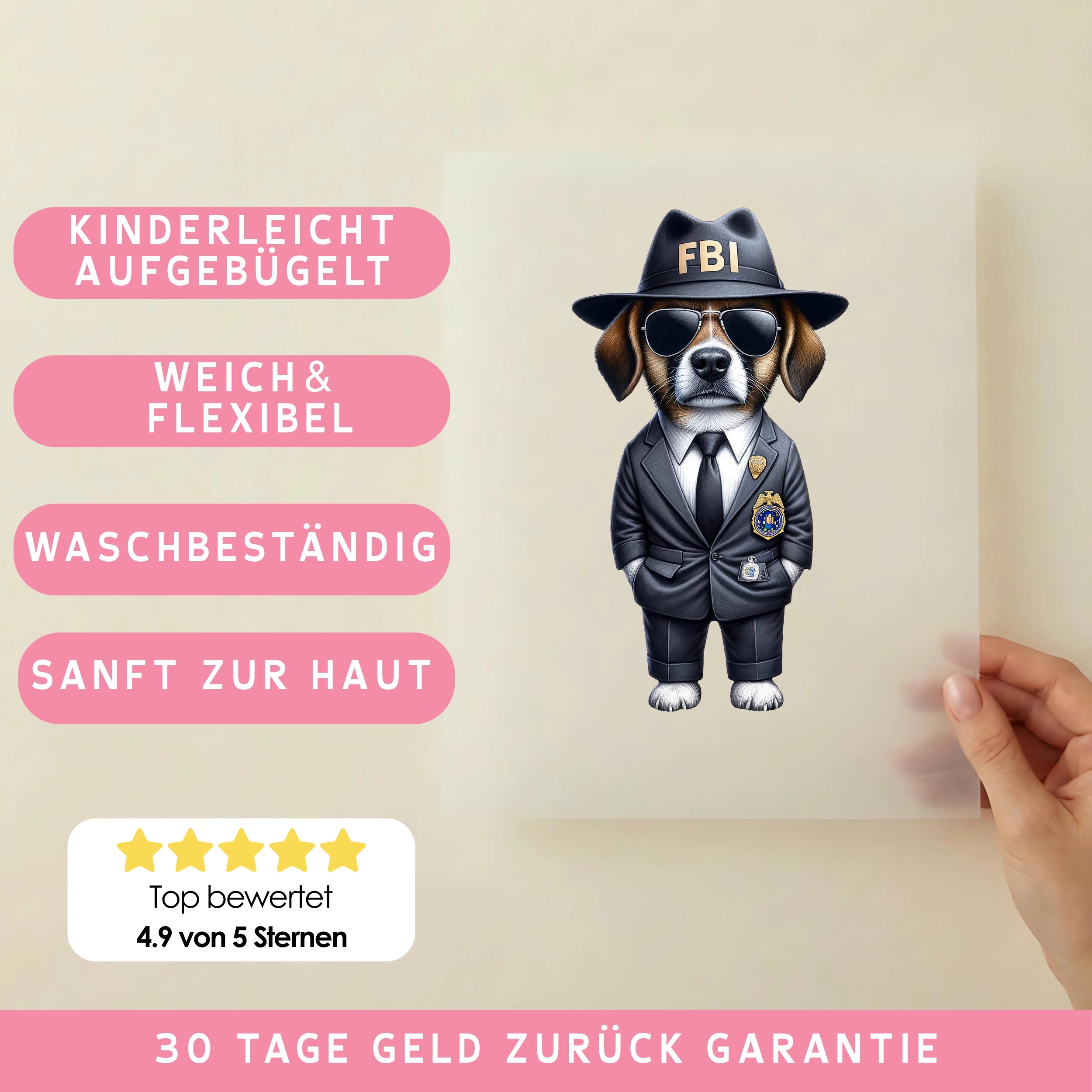 Bügelbild Detective Dog