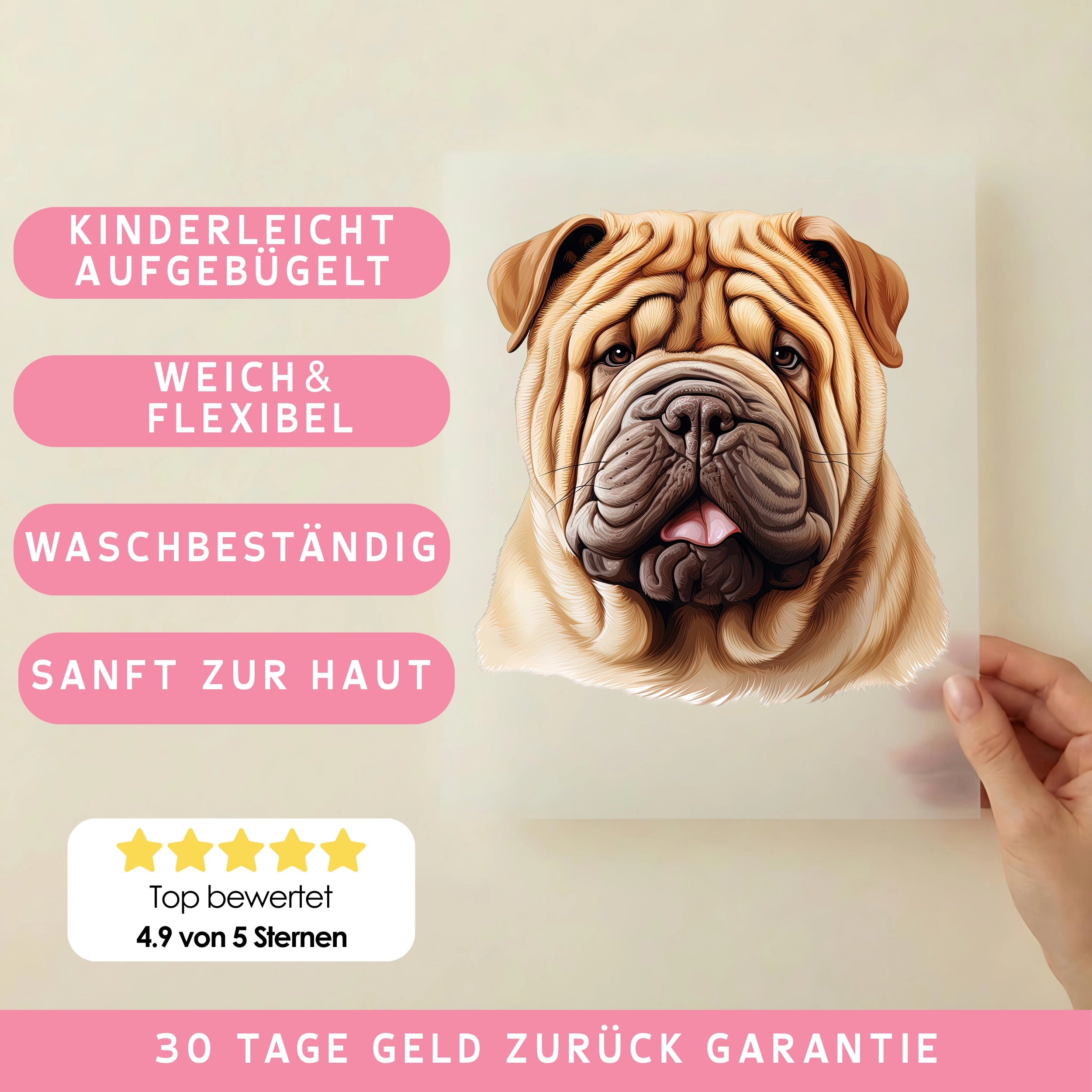 Bügelbild Hund Shar Pei