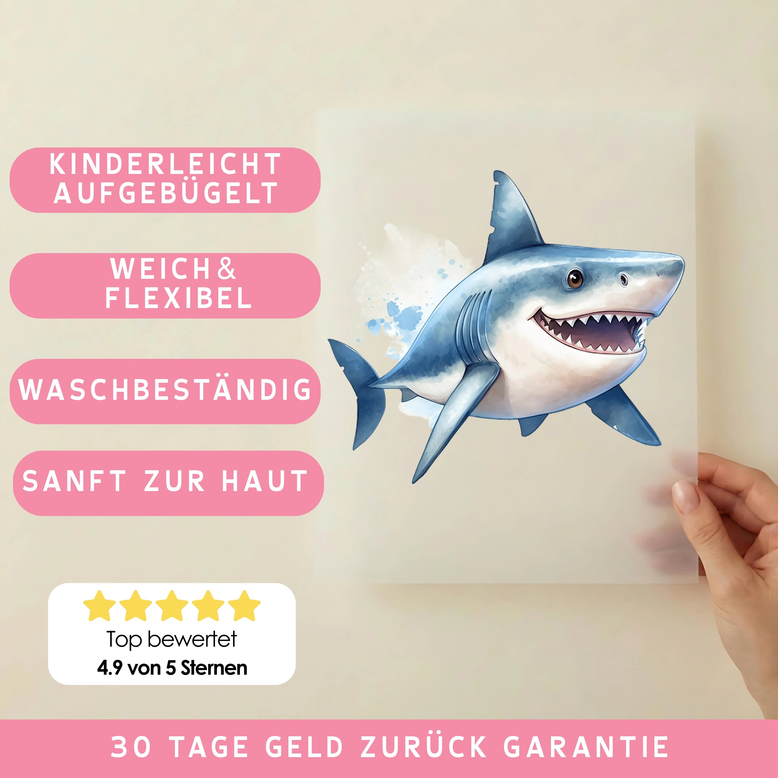 Bügelbild Hai