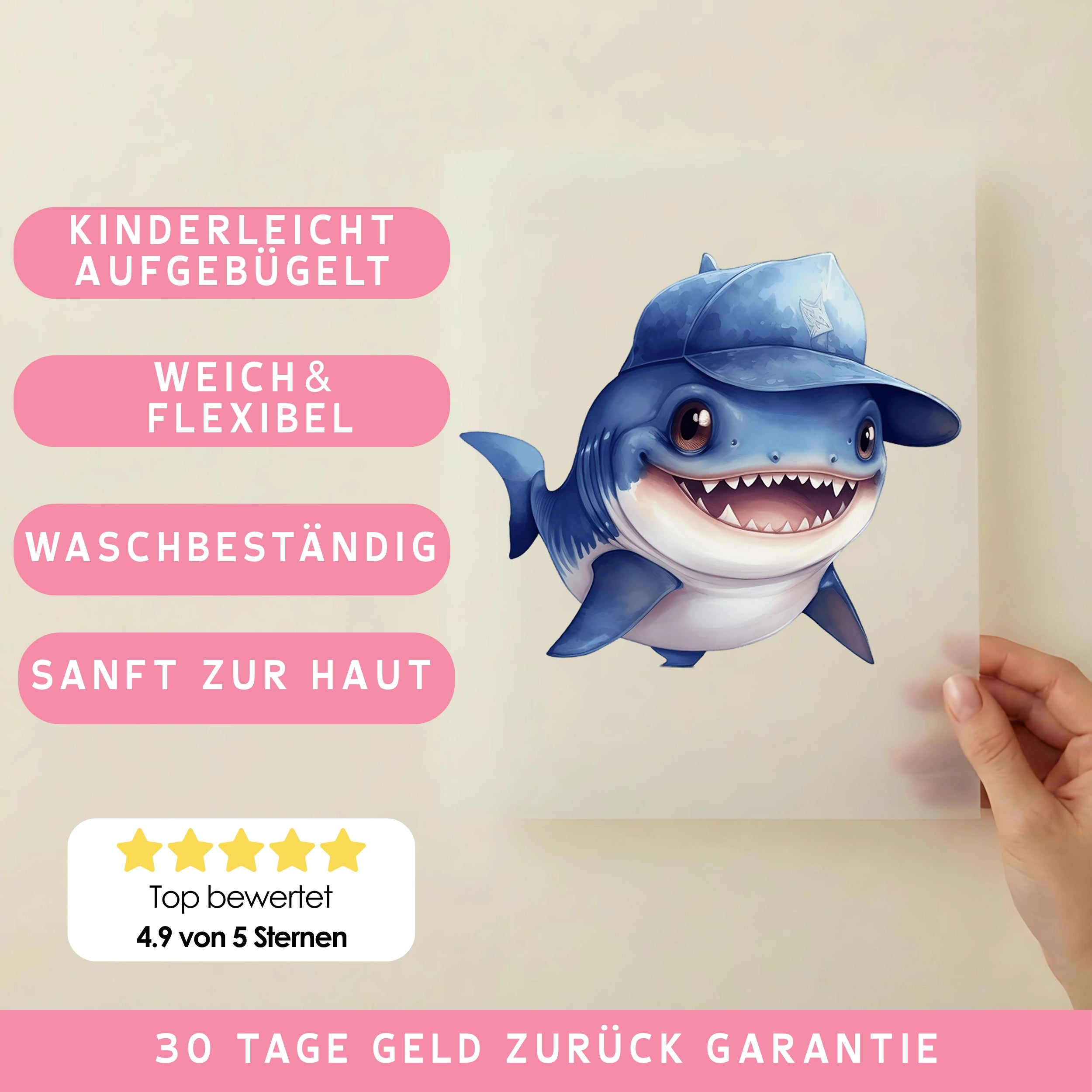 Bügelbild Hai Baby