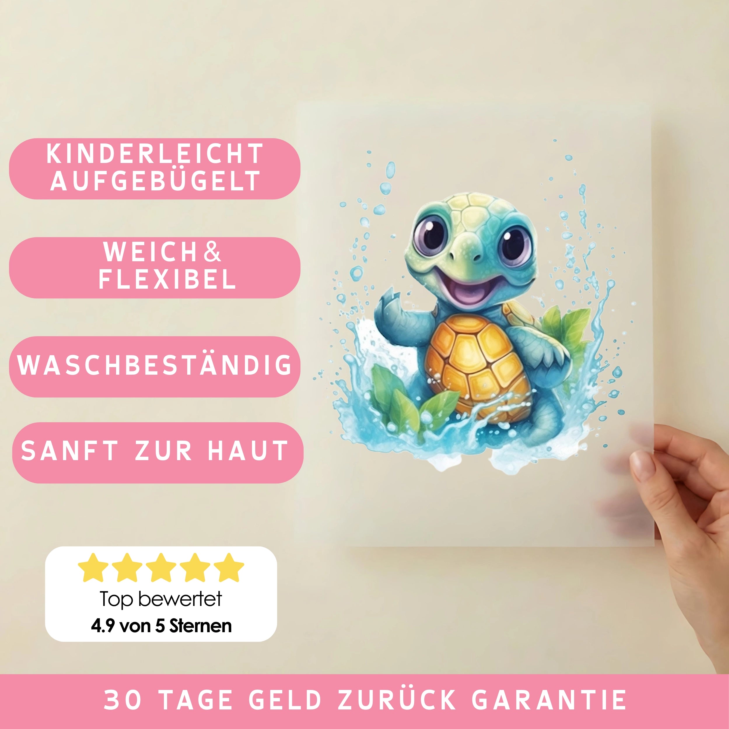 Bügelbild Schildkröte Jack