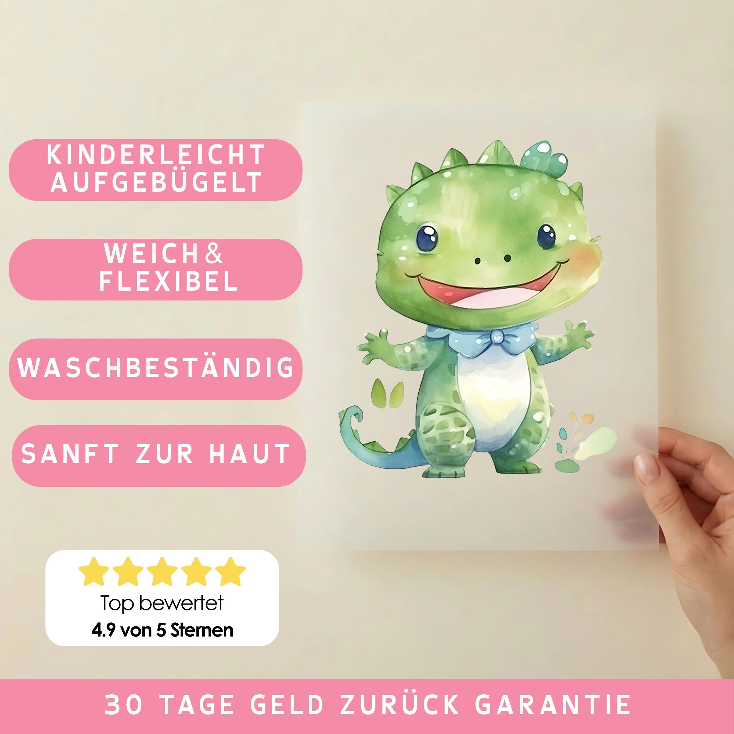 Bügelbild Krokodil Baby Koko