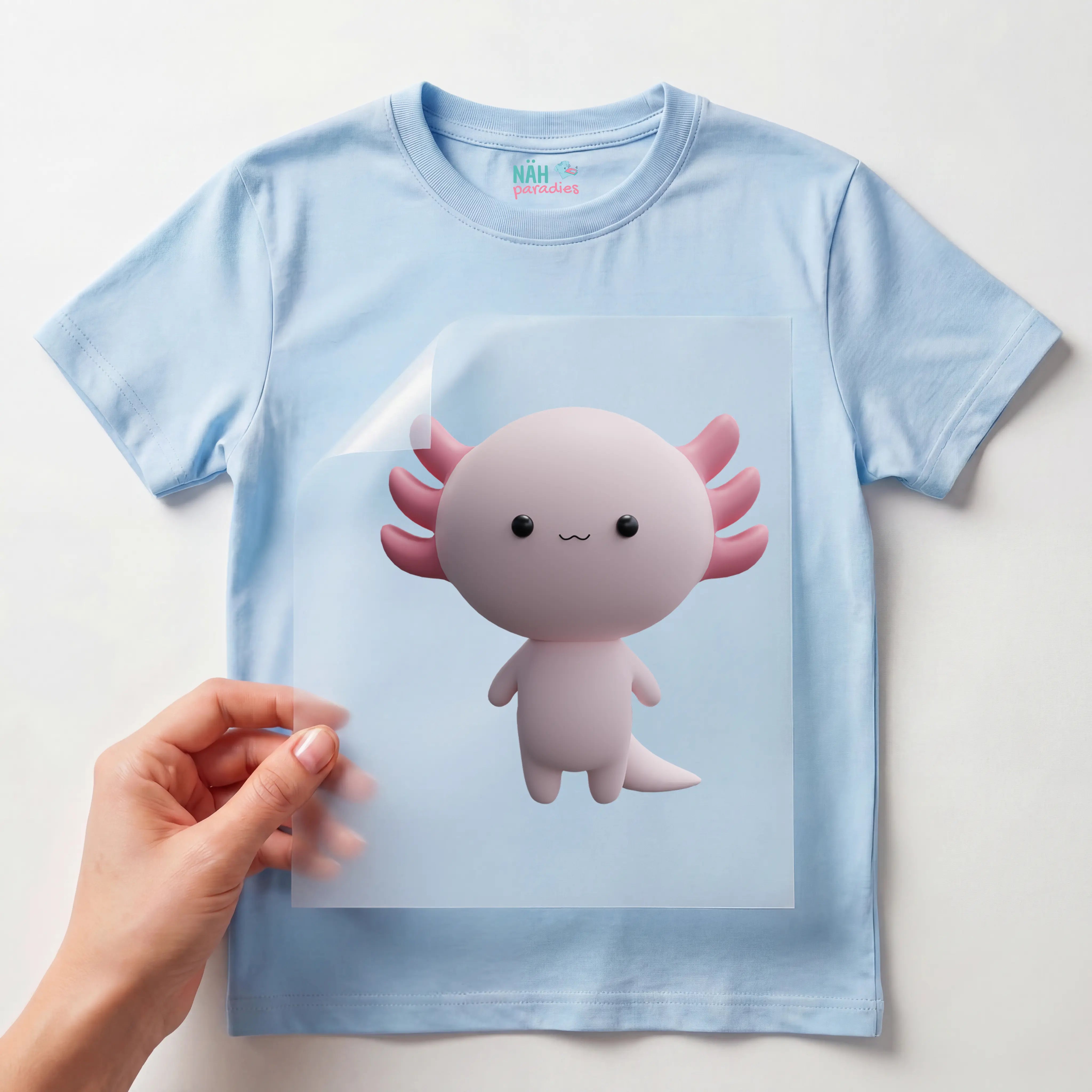 Bügelbild Axolotl Rosa